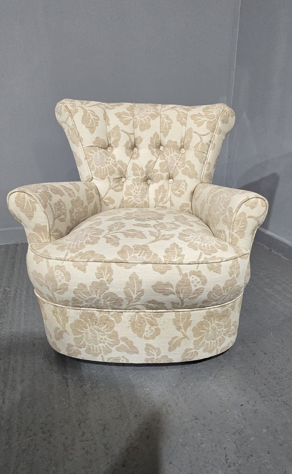 Linen Covered Boudoir Chair photo Furniture