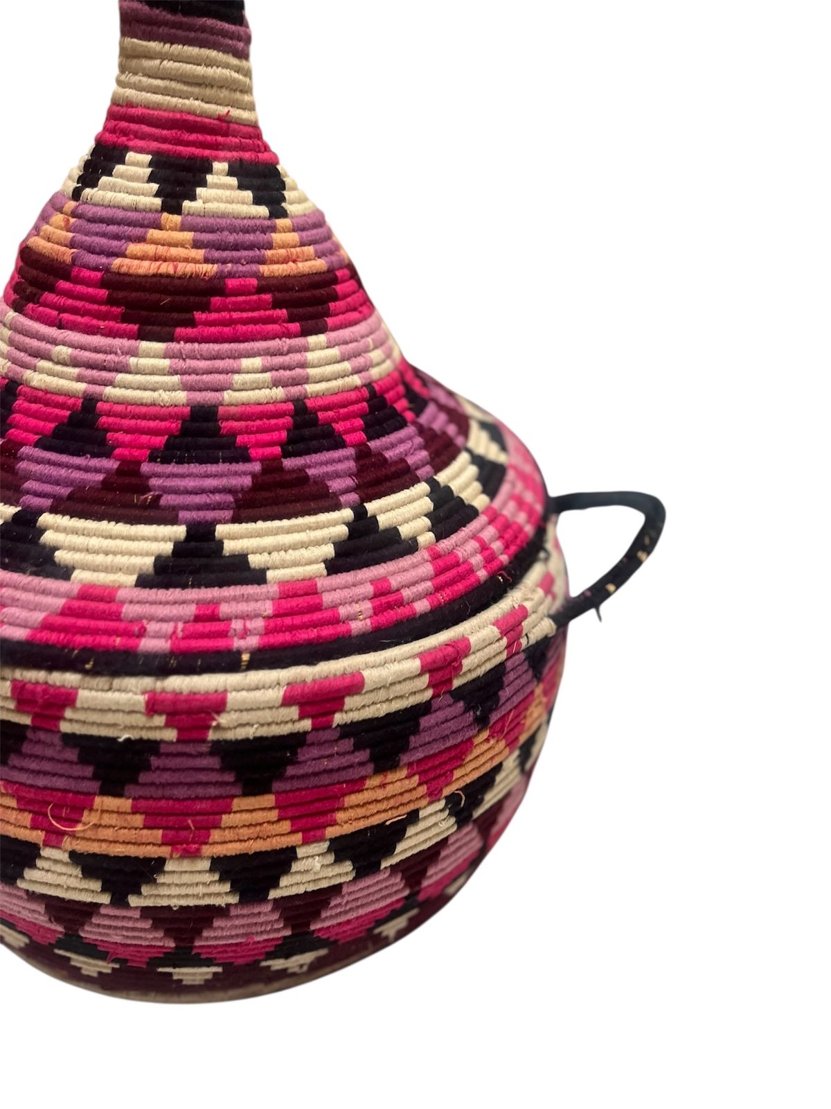 photo for sale Vintage Berber Basket Handwoven Moroccan Lidded Container