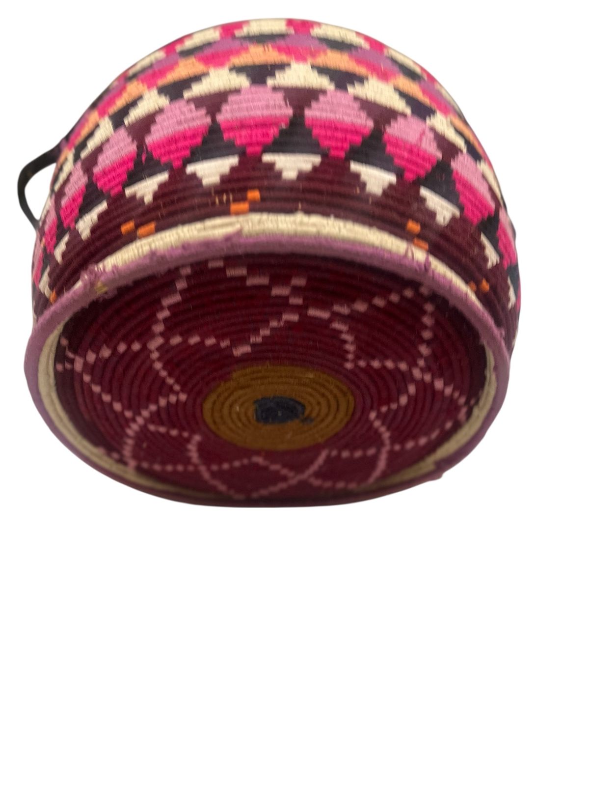 Home Decor Vintage Berber Basket Handwoven Moroccan Lidded Container photo