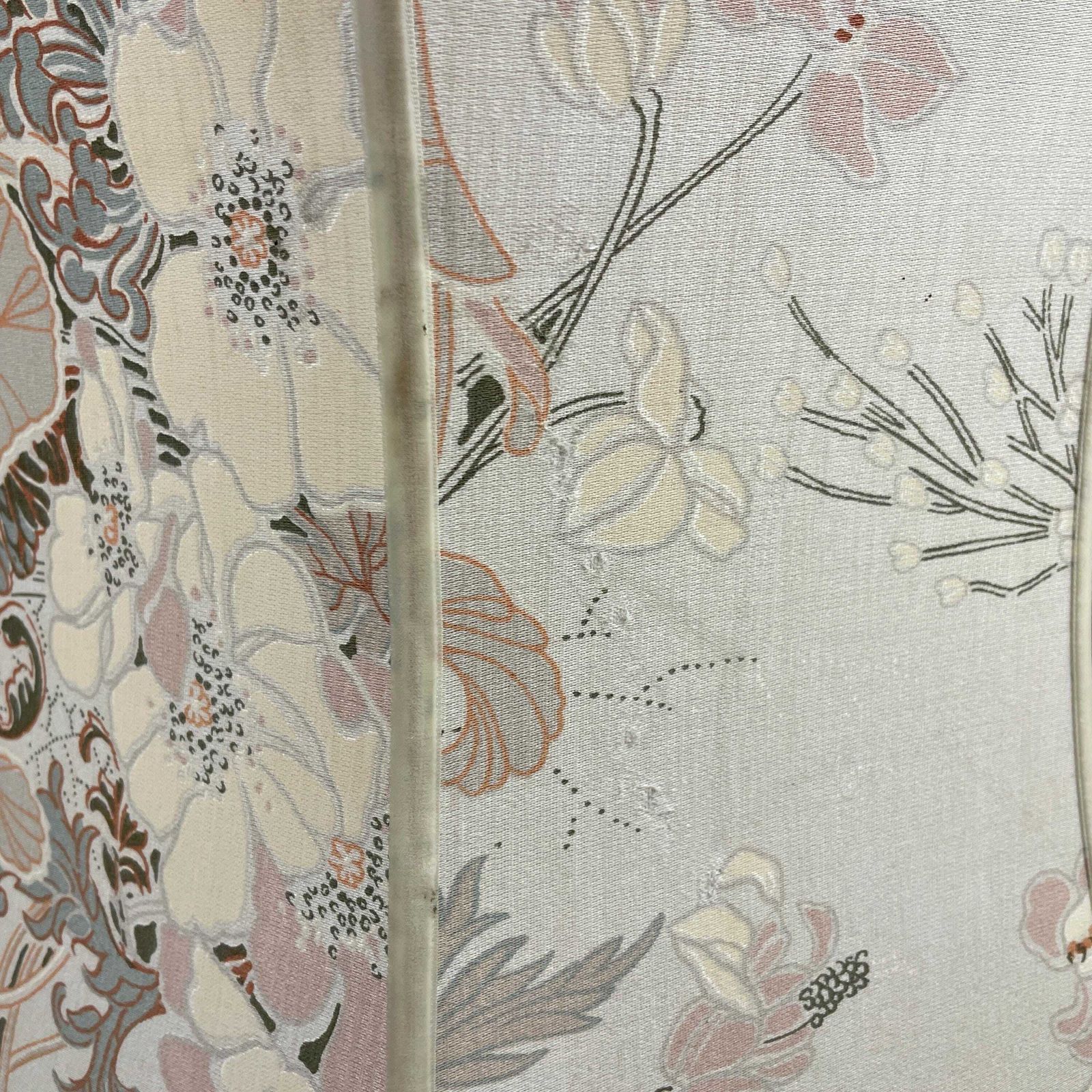 photo for sale Antique Oriental Patterned Vintage Lamp Shade Lampshade Velvet Edge Trim Lightshade Light Empire Downton Abbey Pattern Floor Lamp Large Pink