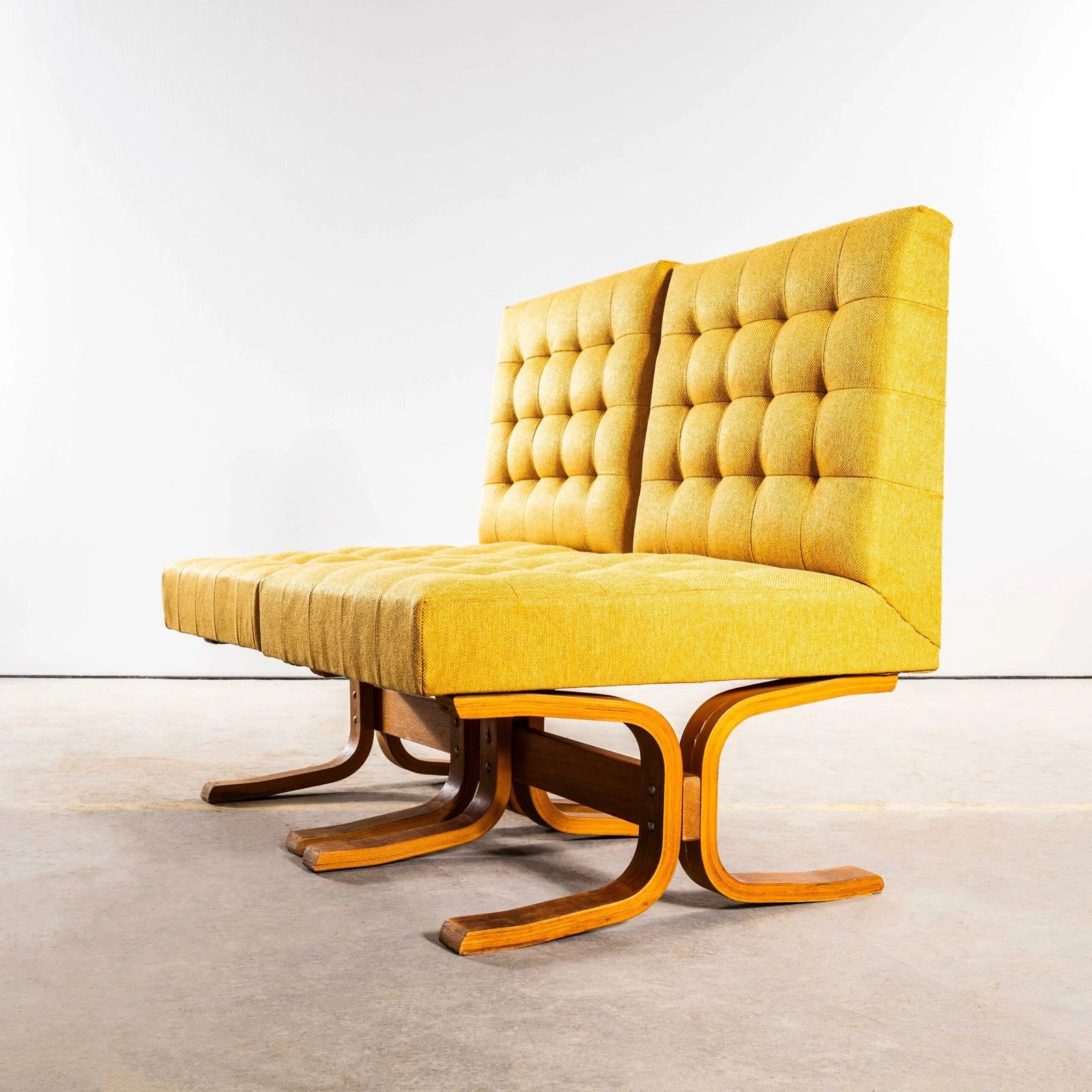 1970’s Ludvik Volak Sunflower Reupholstered Bratislava Side Chairs photo vintage