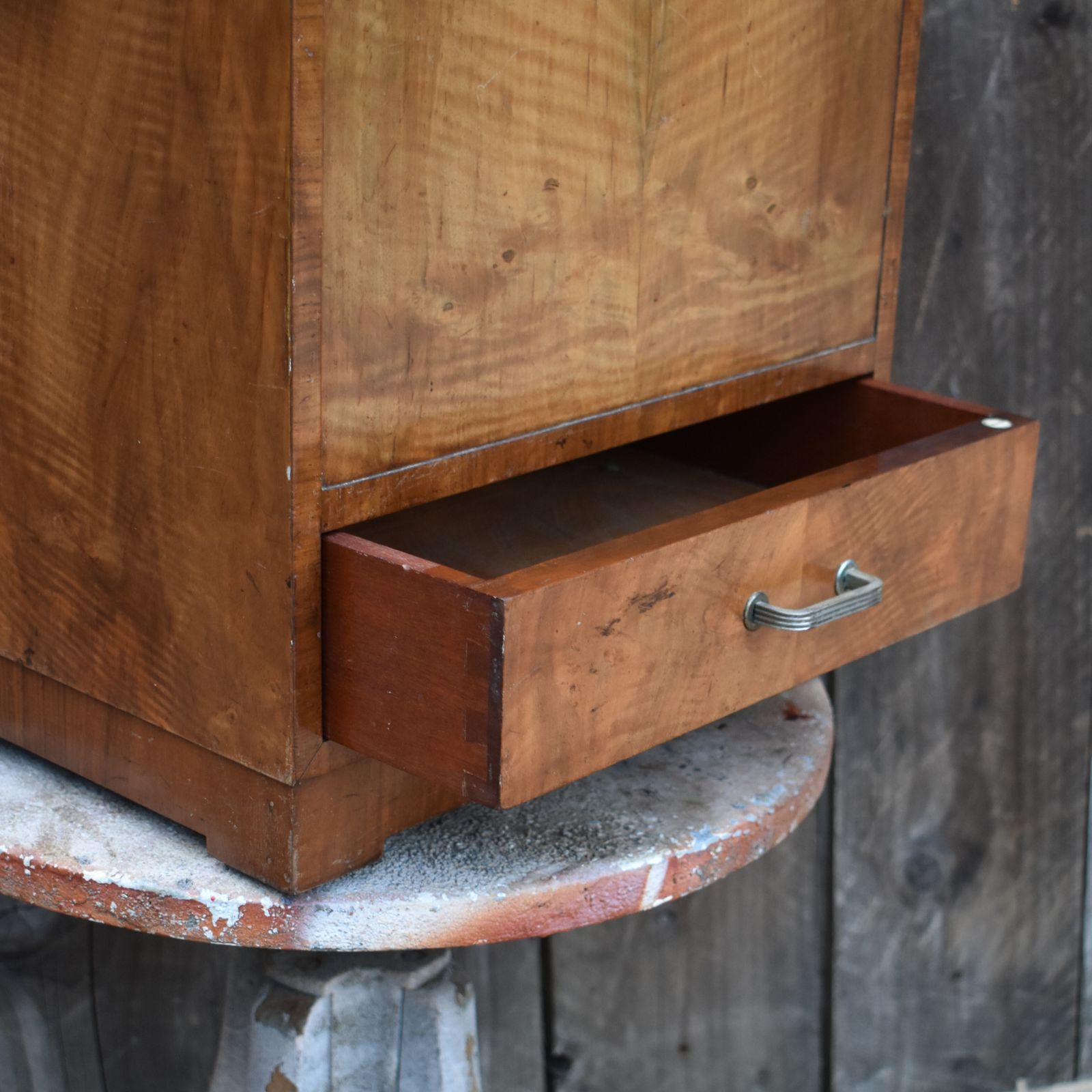 Antique Heal's Of London Walnut Haberdashery Chest Sewing Cabinet Side Table photo vinterior