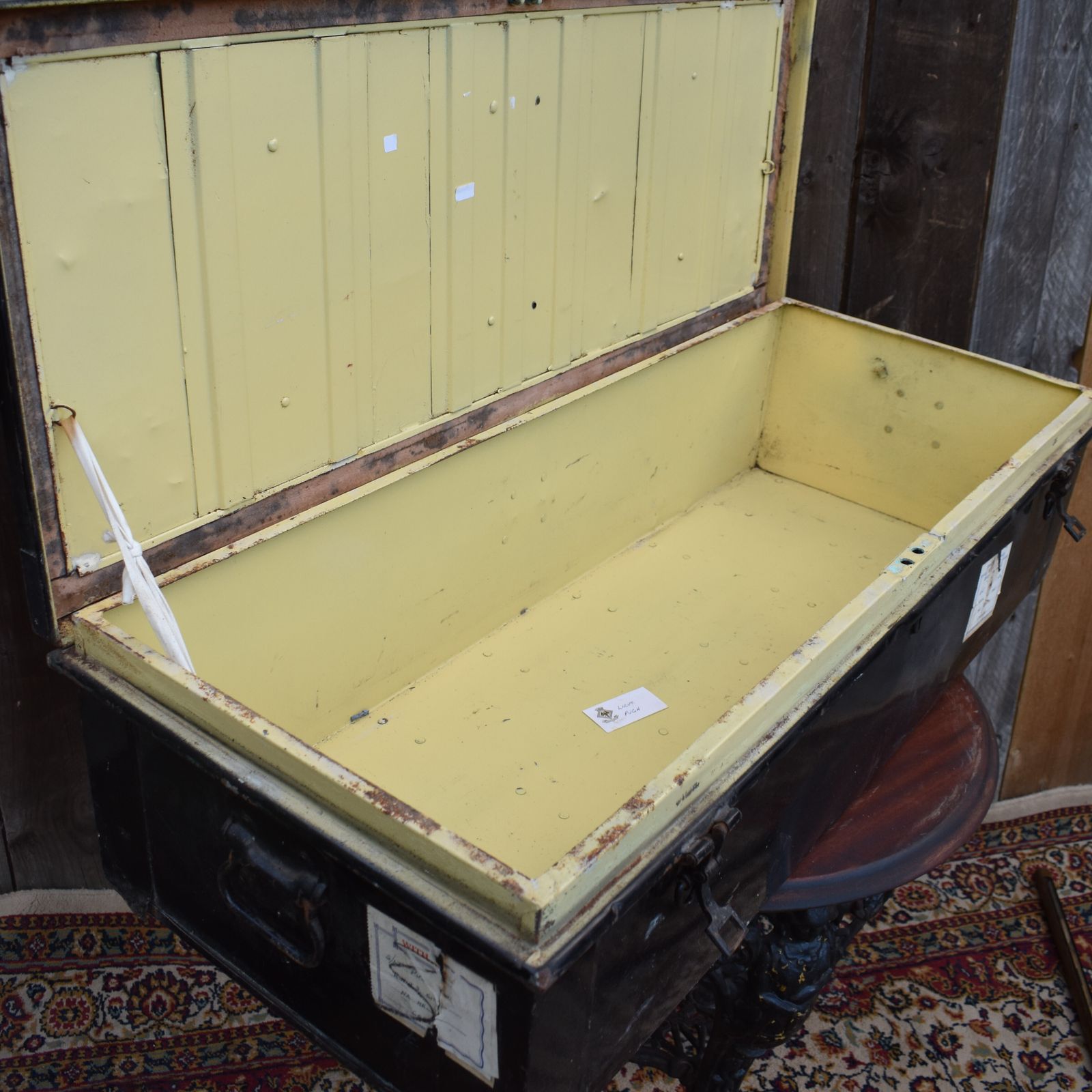 photo for sale Antique Lieutenant Pugh Hms Eagle Toleware Military Army Uniform Travel Trunk