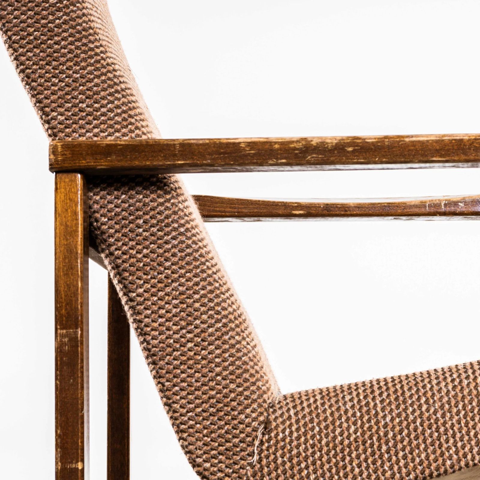 1950’s Re Upholstered Cube Armchair – Single Armchair photo Furniture