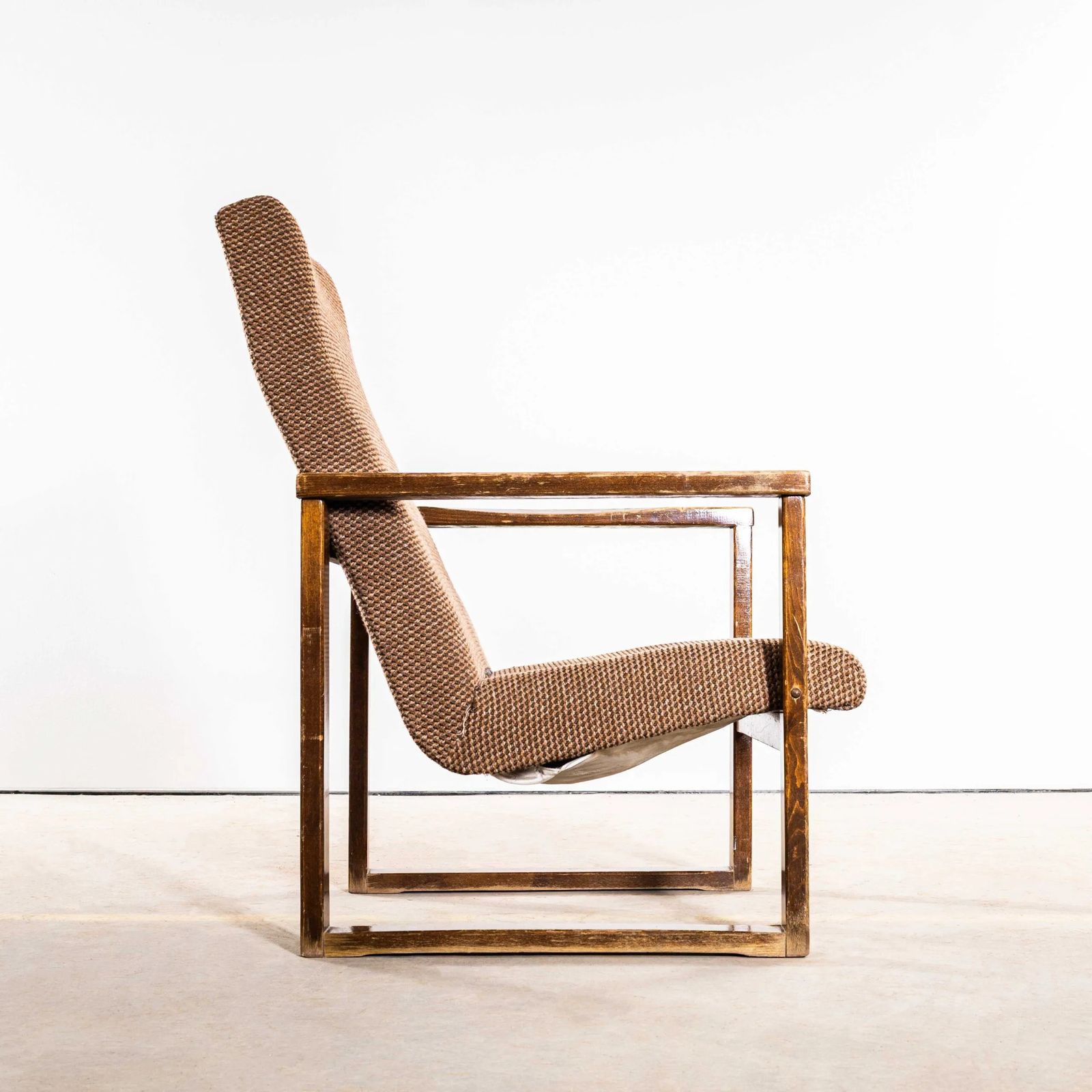 1950’s Re Upholstered Cube Armchair – Single Armchair photo vinterior