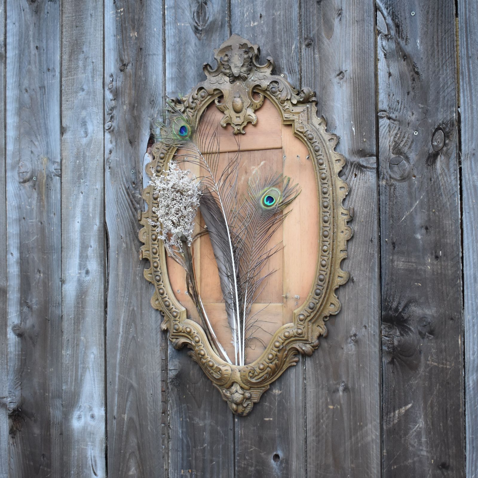 Antique Early 19th Century Ornate Oval Gold Gilt Gesso Plaster Picture Frame photo furniture