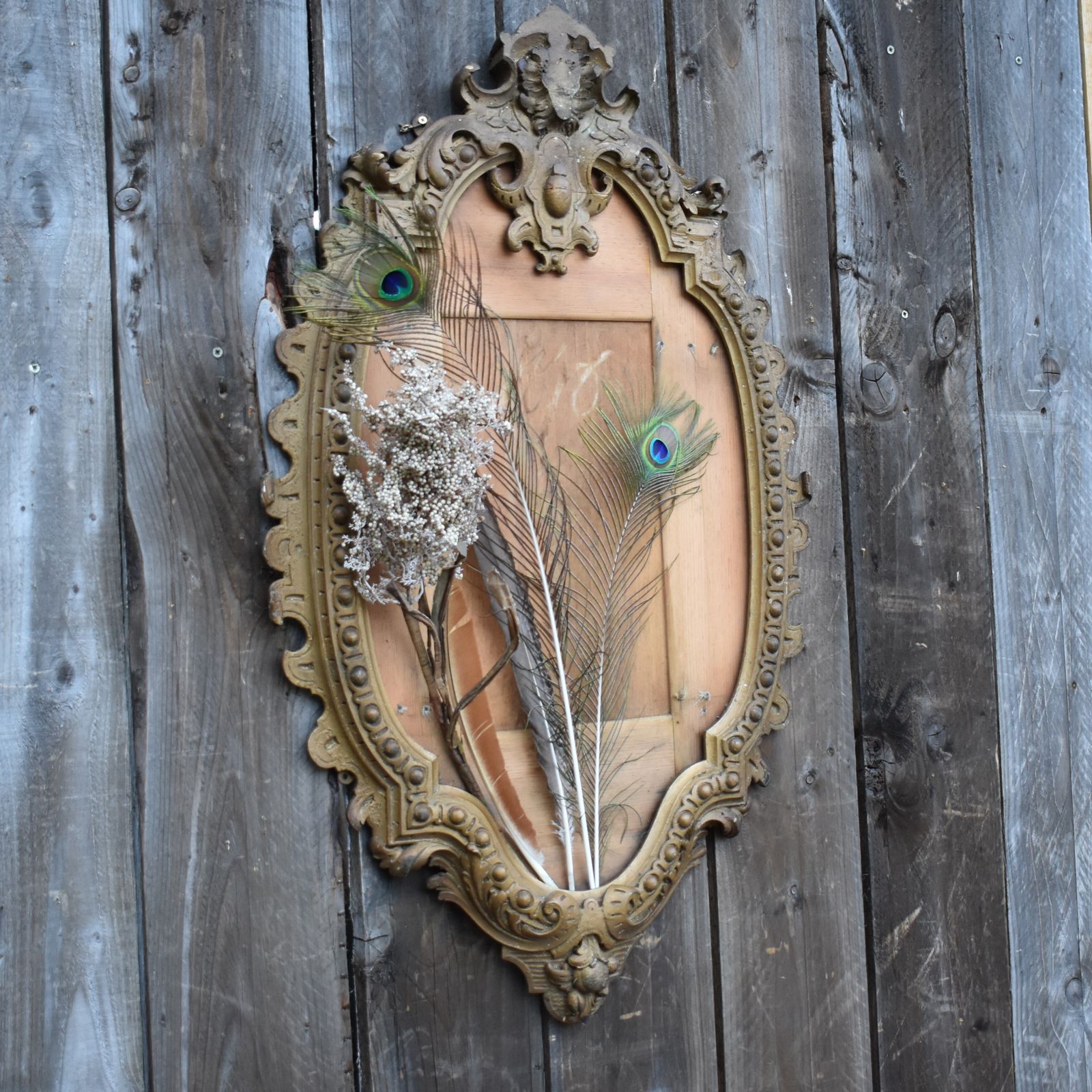 Antique Early 19th Century Ornate Oval Gold Gilt Gesso Plaster Picture Frame photo buy