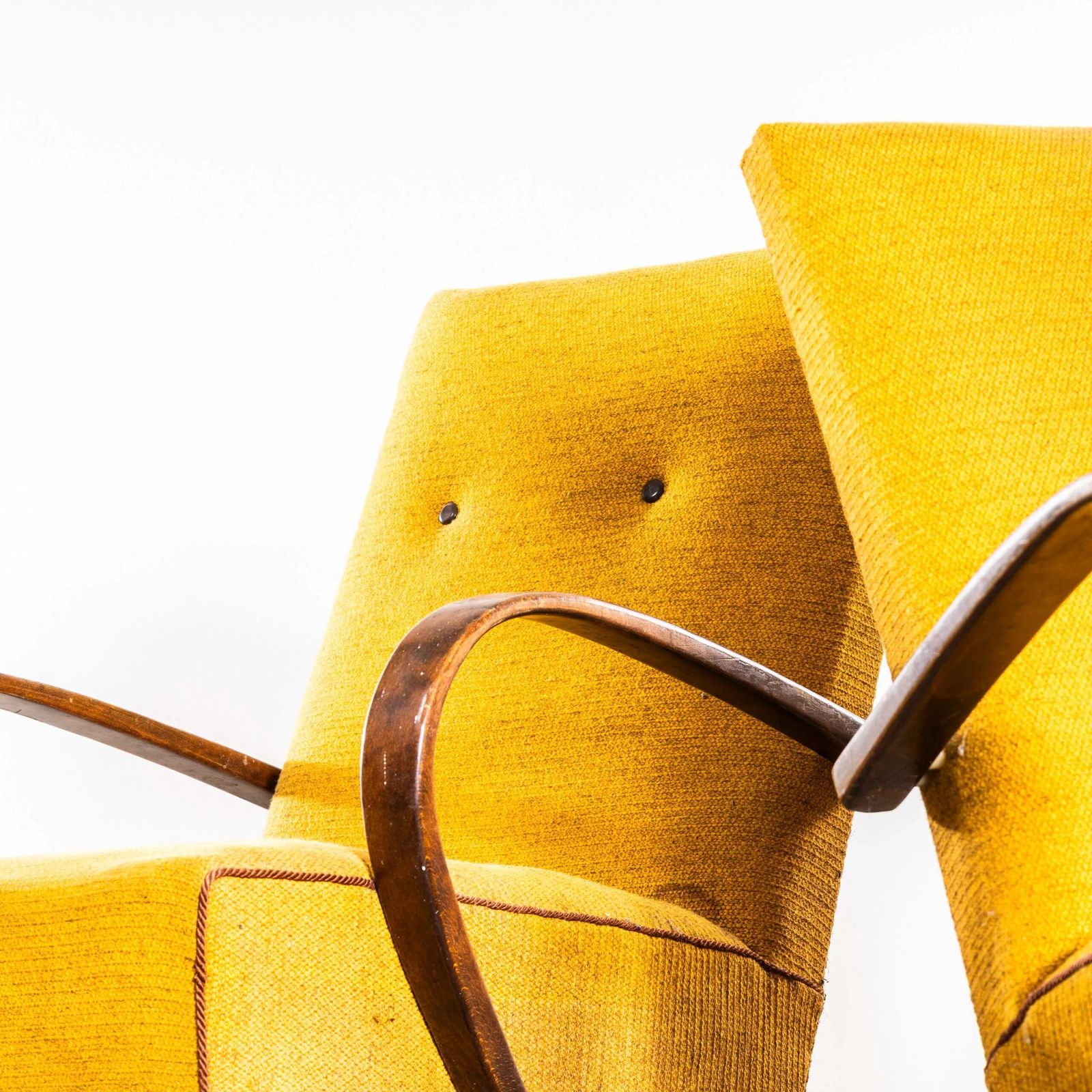 1960’s Jaroslav šmídek Original Armchairs In A Sunflower Basket Weave With Sprung Seat photo Furniture