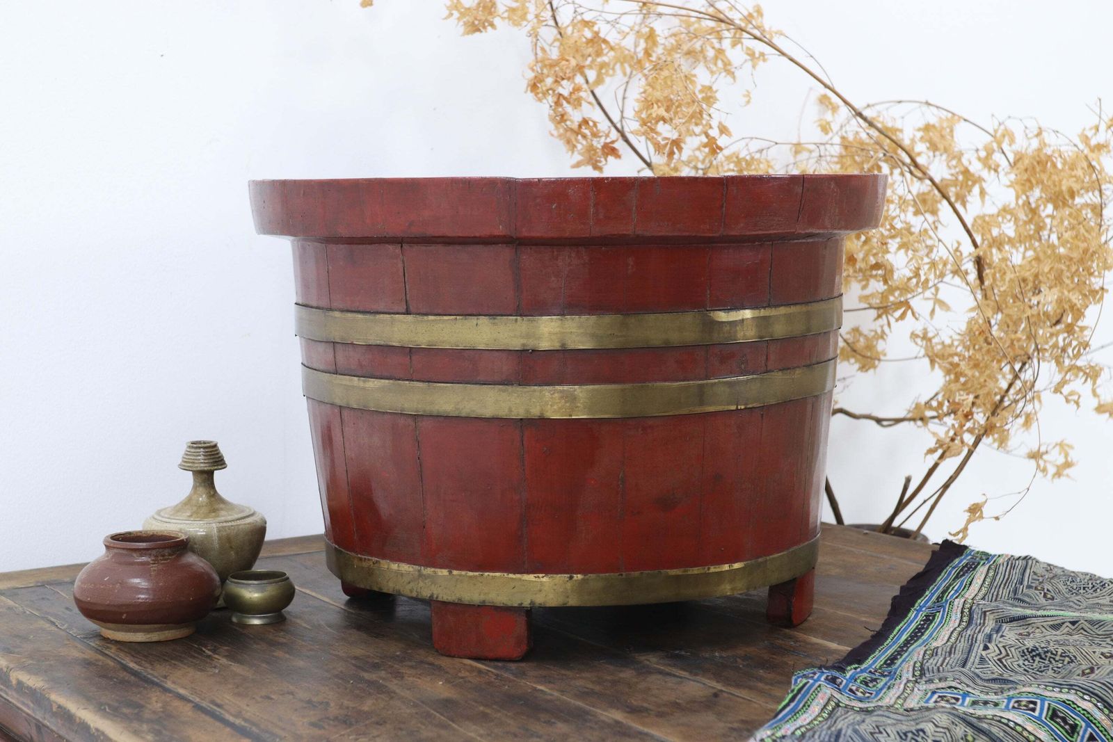 Late 19th Century Chinese Red Lacquered Wash Bowl (3)