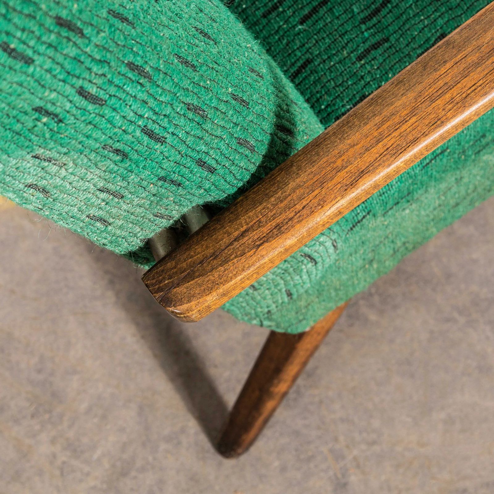 1950’s Jaroslav šmídek Original Armchairs In A Geometric Slub Jacquard – Sprung Seat photo vintage