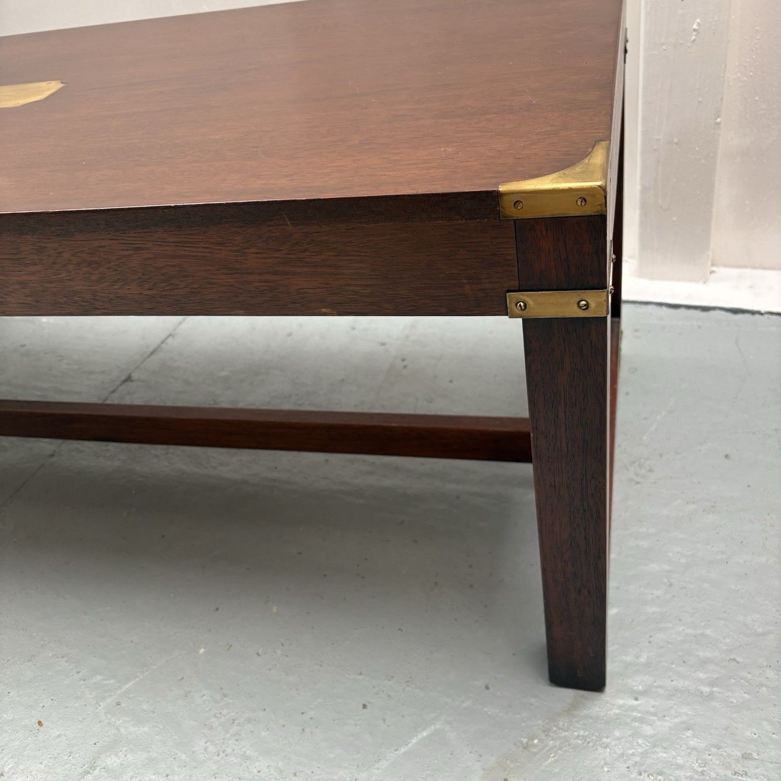 Vintage 1950s Bevan Funnel Military Campaign Reproduction Occasional Side Table photo 245.0