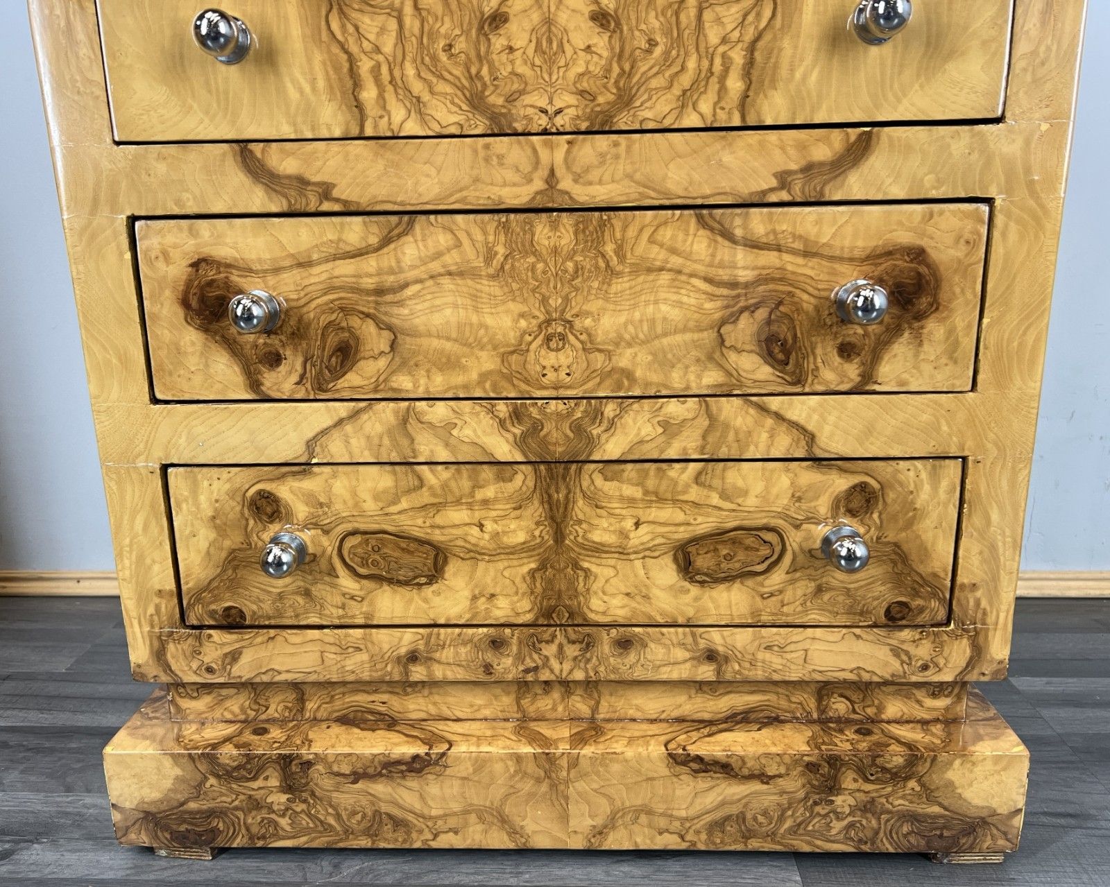 Pair Of French Bedside Tables  Night Tables  Art Deco Burr  Lot 4233 photo vinterior