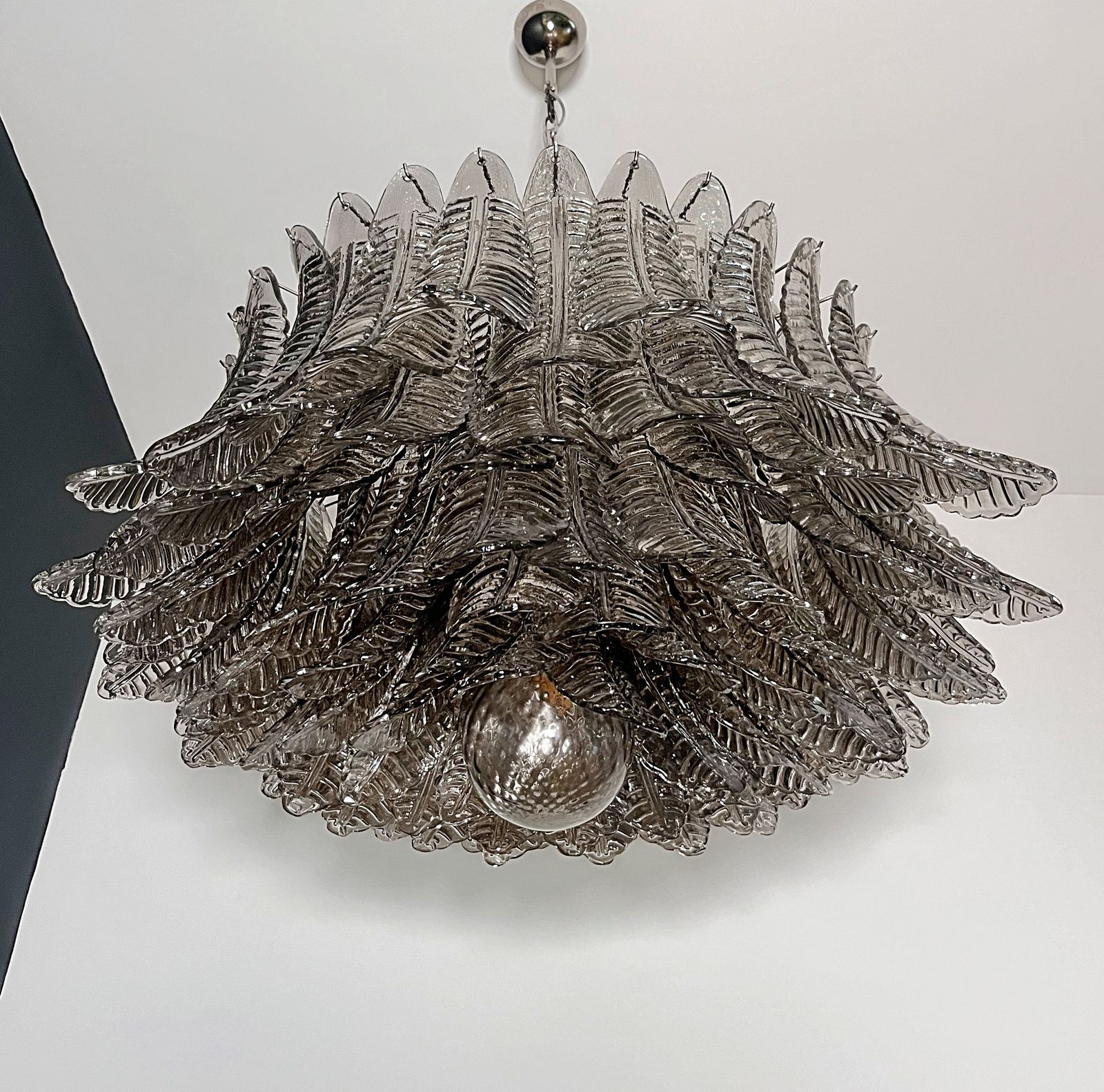 photo for sale Large Murano Glass Chandelier  100 Smoked Felci Glasses