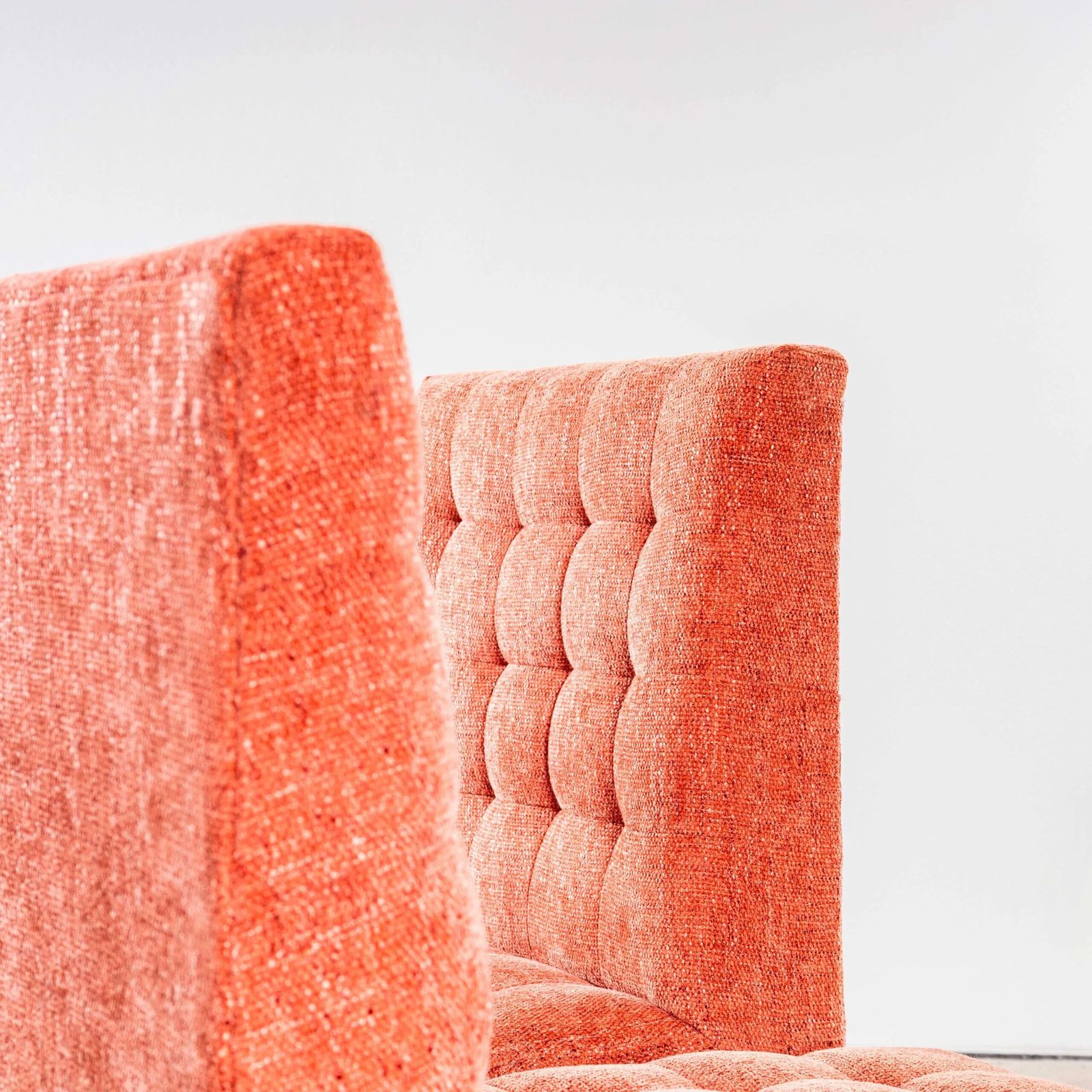 1970’s Ludvik Volak Coral Slubbed Weave Reupholstered Bratislava Side Chairs photo furniture