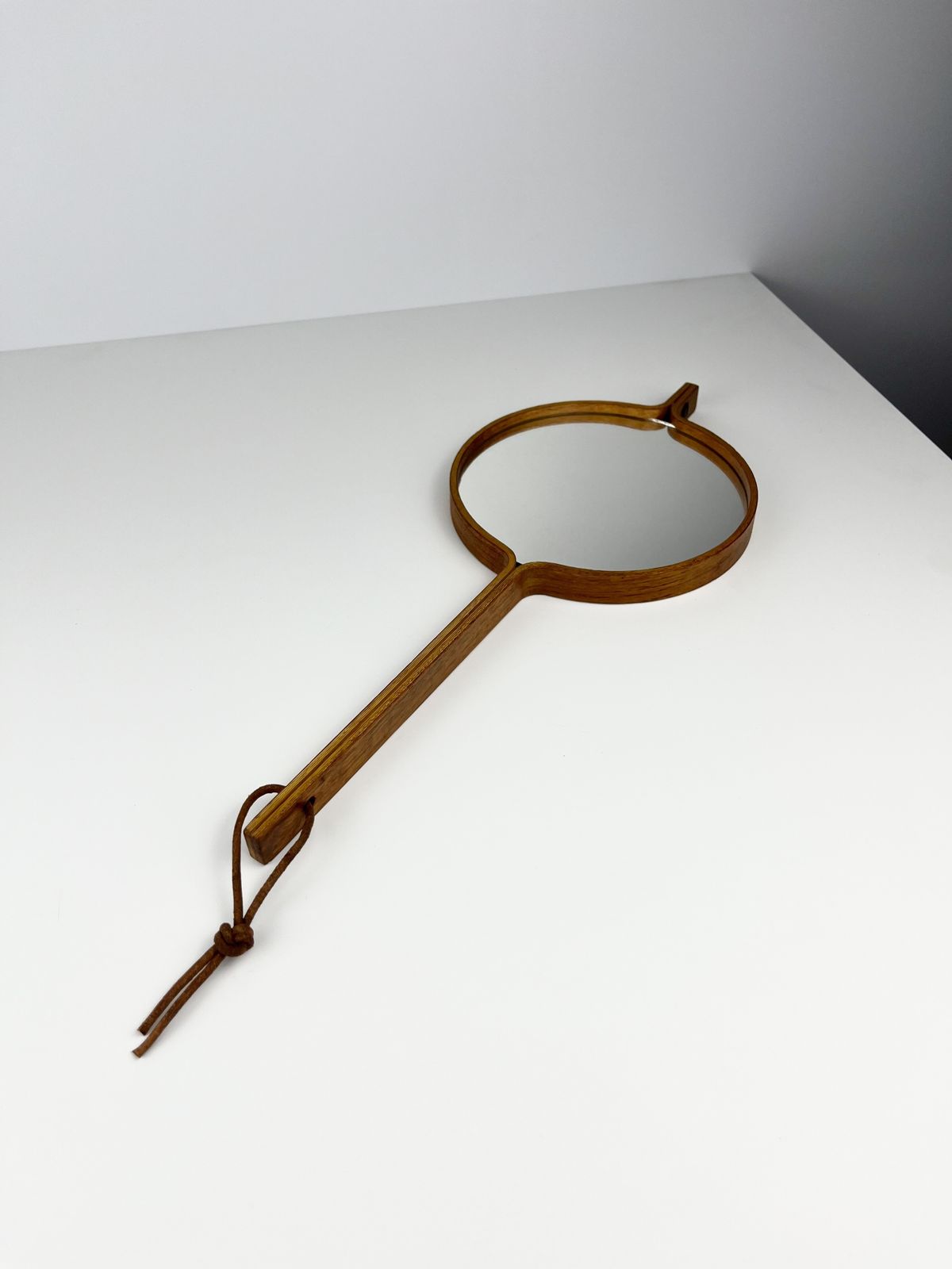 Bech & Starup Bent Plywood Hand Mirror, Danish 1960s