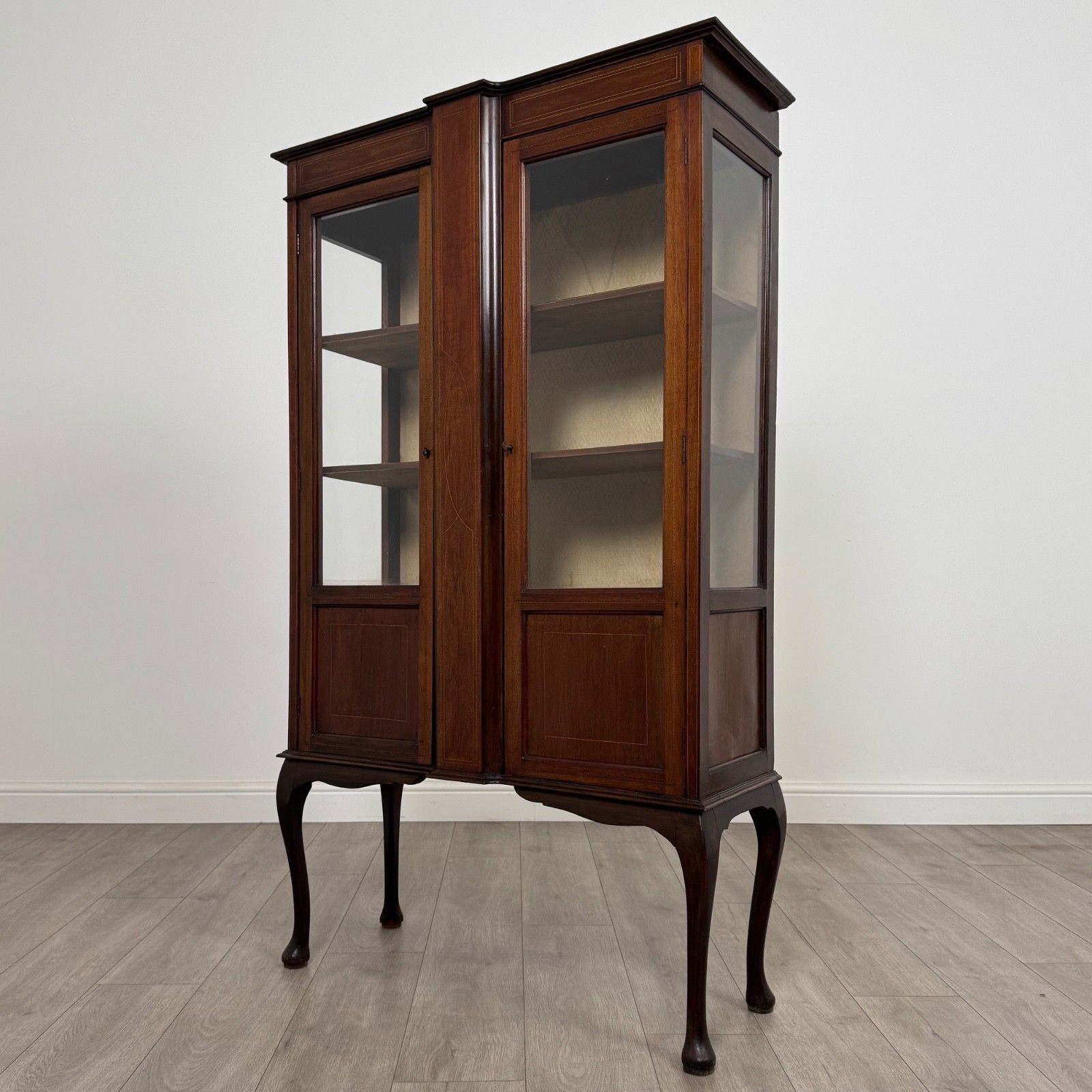 Antique 20th Century Glazed Display Cabinet In Mahogany photo Furniture