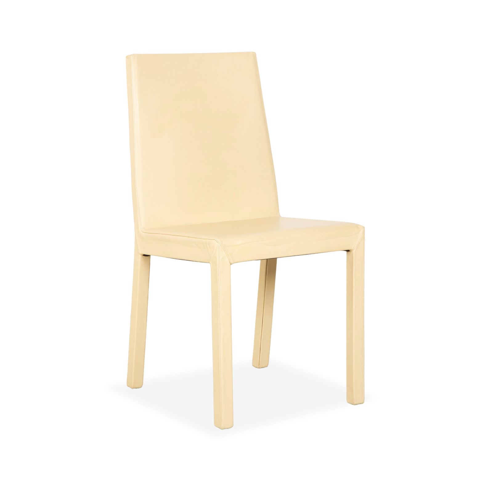 Lot de 4 chaises Cattelan Italia en cuir, crème ivoire beurre jaune photo for sale