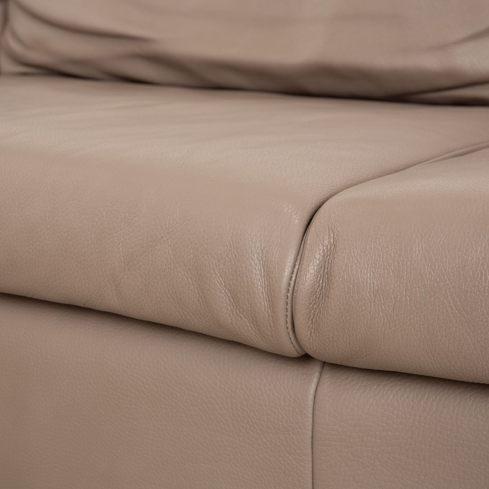 Canapé d'angle Ewald Schillig Dream Star en cuir marron taupe, fonction manuelle photo Mobilier
