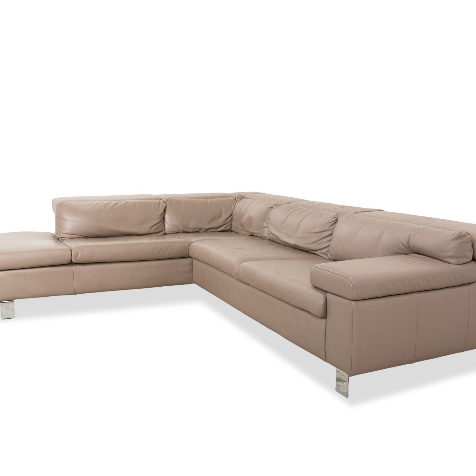 photo for sale Canapé d'angle Ewald Schillig Dream Star en cuir marron taupe, fonction manuelle