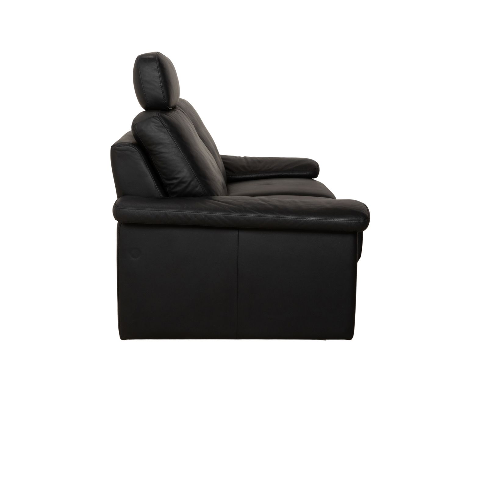Mobilier Canapé 2 places Willi Schillig en cuir noir avec appuie-tête photo