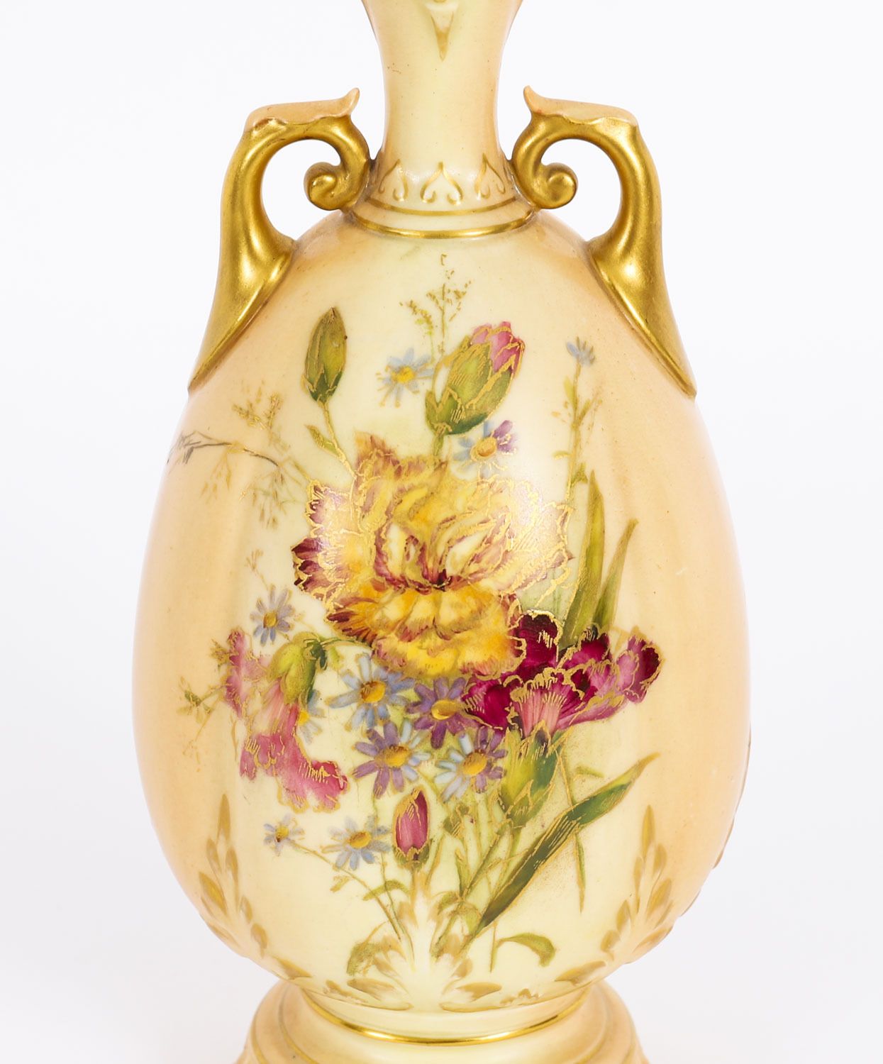 Antique Royal Worcester Ovoid Porcelain Vase Dated 1909 19th C photo furniture