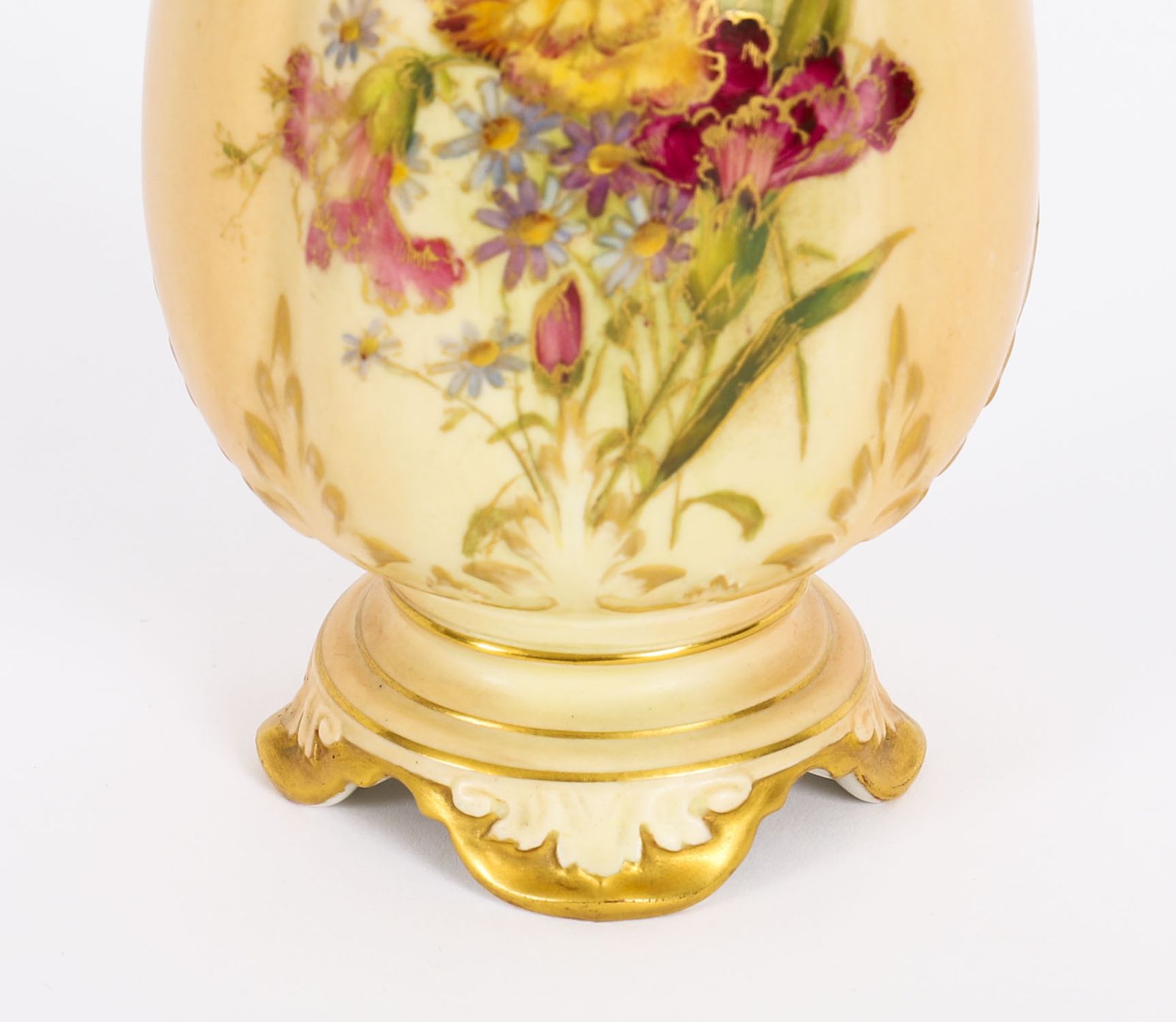 Antique Royal Worcester Ovoid Porcelain Vase Dated 1909 19th C photo Home Decor