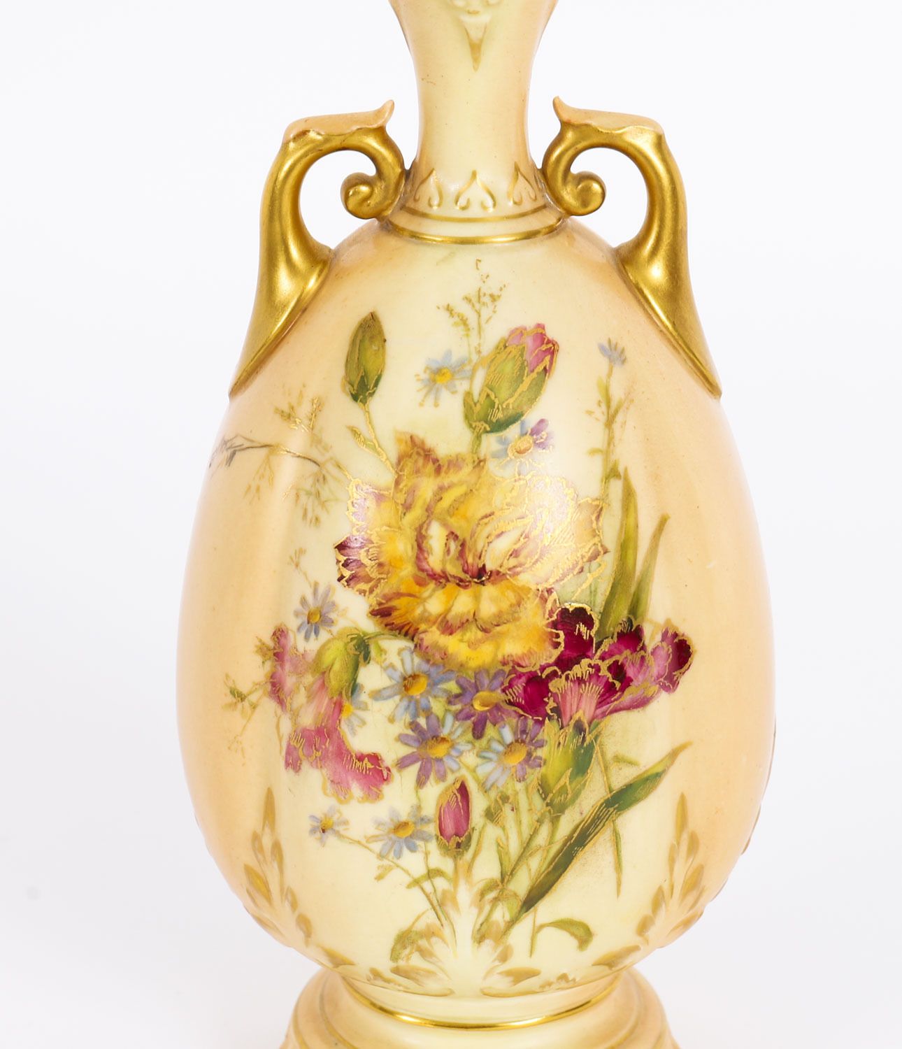 photo furniture Antique Royal Worcester Ovoid Porcelain Vase Dated 1909 19th C