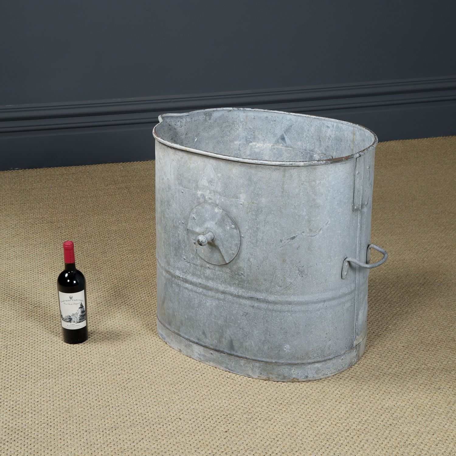 English Galvanised Metal Log  Storage / Bin / Tub / Tree / Shrub Planter (Circa 1920) photo furniture