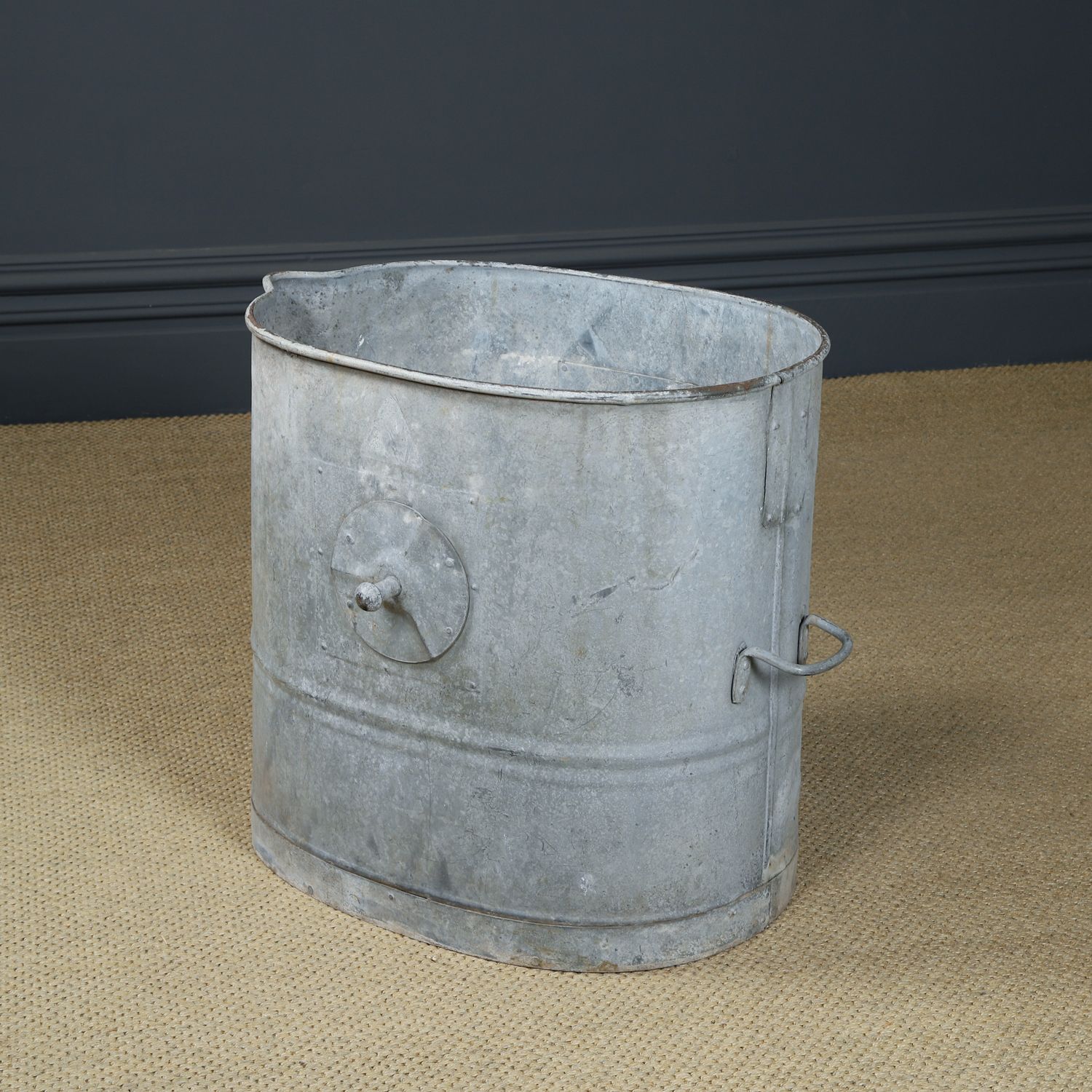 English Galvanised Metal Log  Storage / Bin / Tub / Tree / Shrub Planter (Circa 1920) photo buy