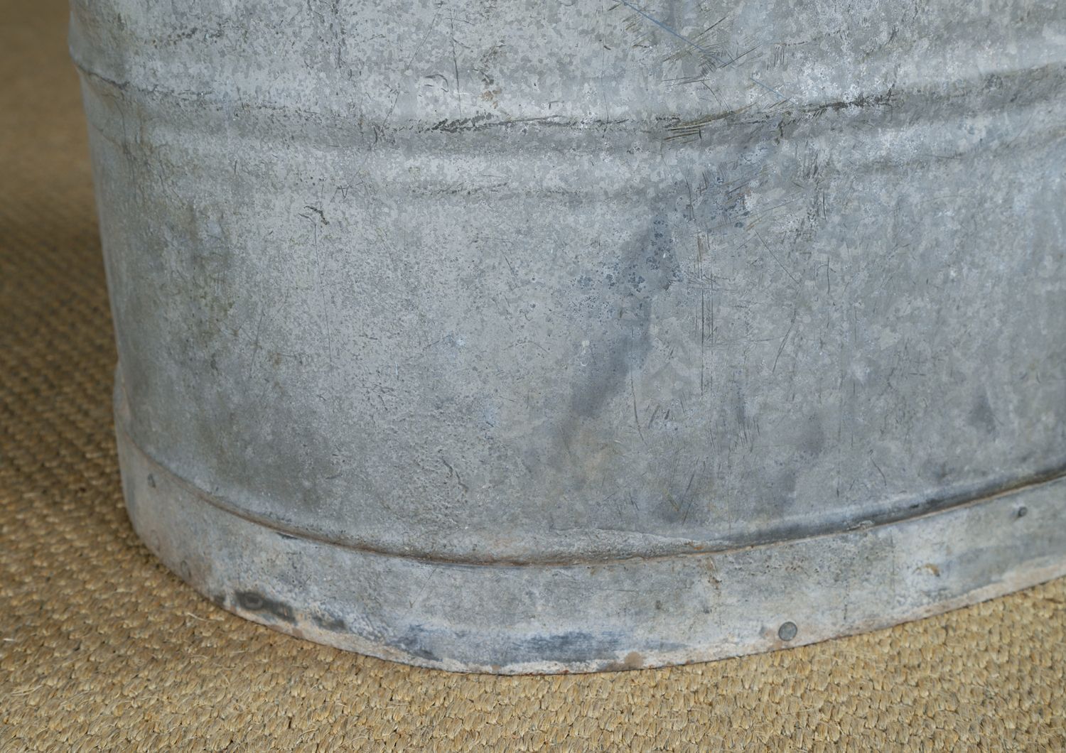 photo buy English Galvanised Metal Log  Storage / Bin / Tub / Tree / Shrub Planter (Circa 1920)