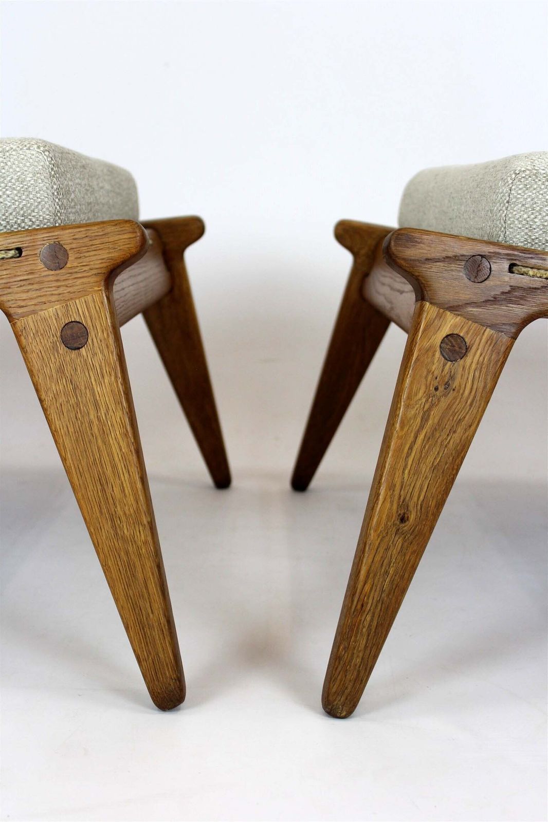 Restored Mid Century Scandinavian 'Hunting Chairs' Attributed To Uno & östen Kristiansson, 1950s, Set Of 2 photo Furniture