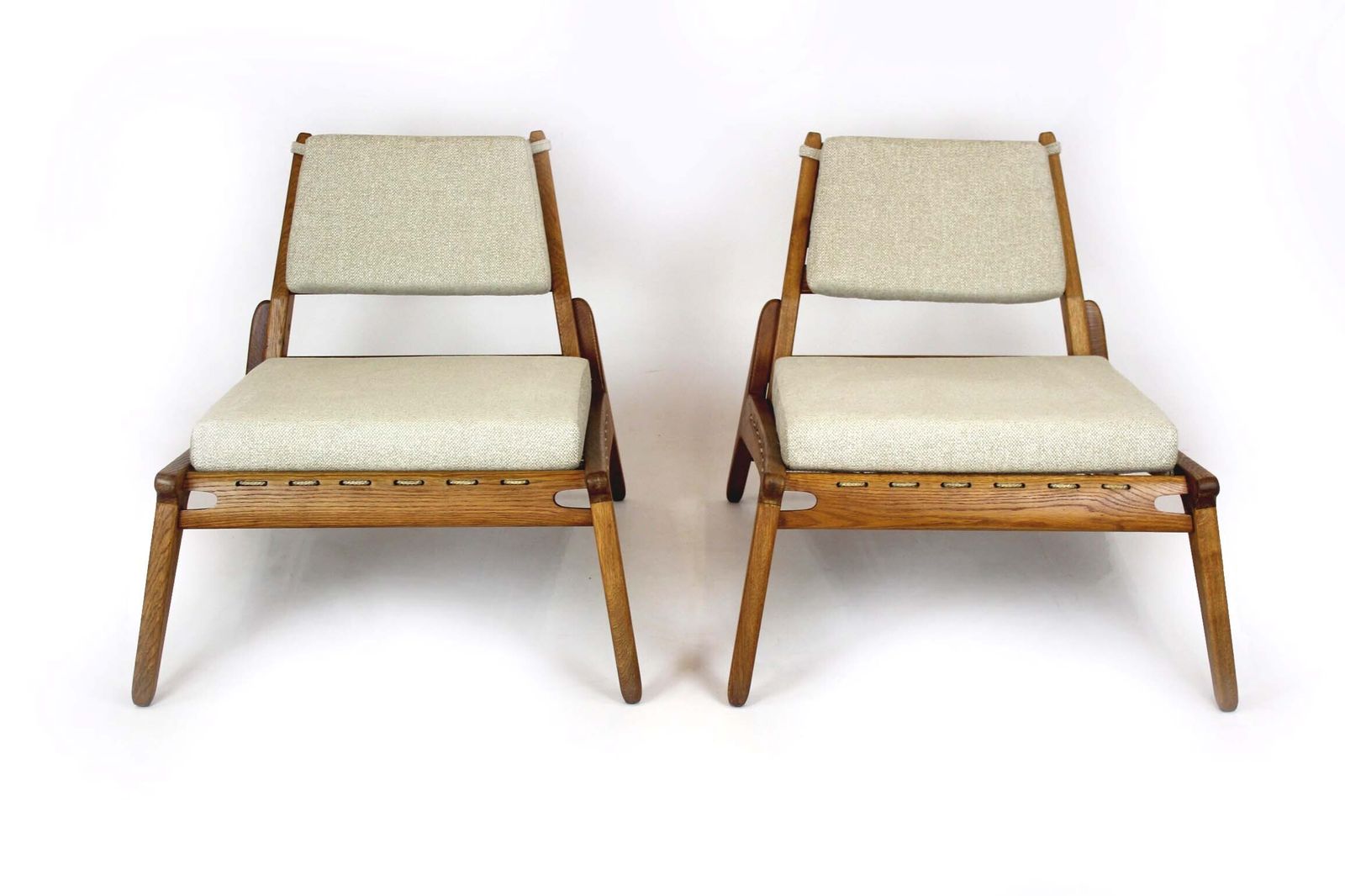 Restored Mid Century Scandinavian 'Hunting Chairs' Attributed To Uno & östen Kristiansson, 1950s, Set Of 2 photo buy