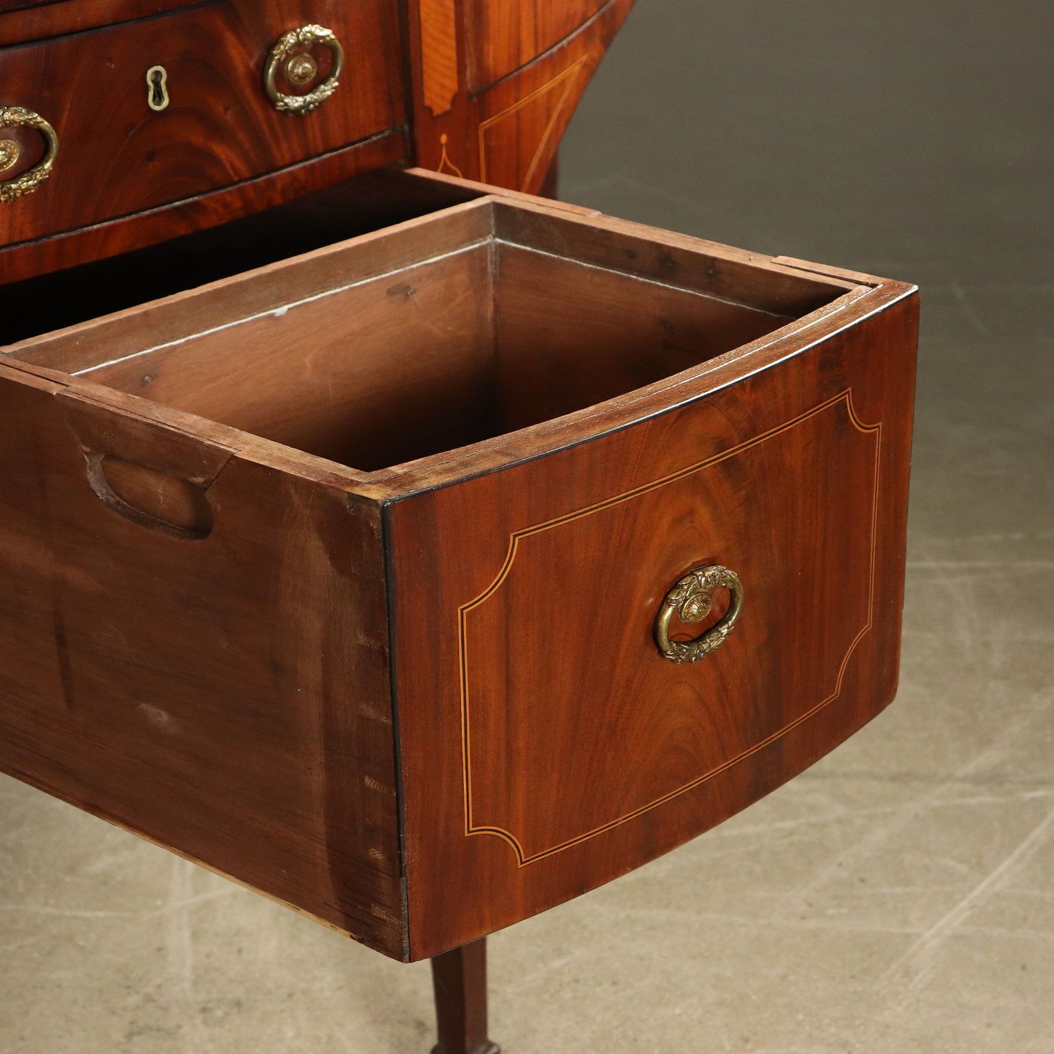 English George III Sideboard Mahogany Maple Ebony Bro Brass About 1790 photo vinterior