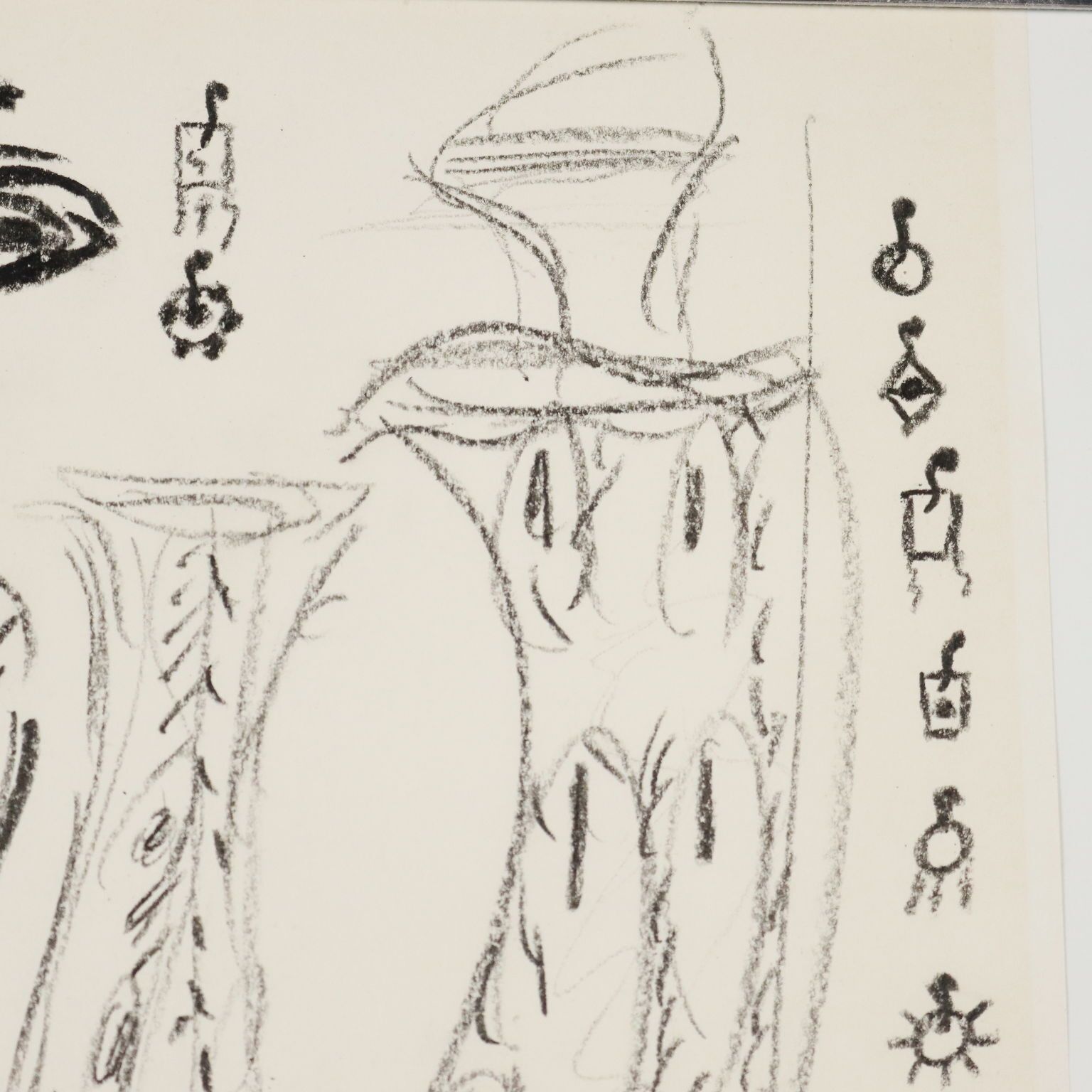 Sketches For Aida Drawing Signed Remo Brindisi Italy 1974 photo vinterior
