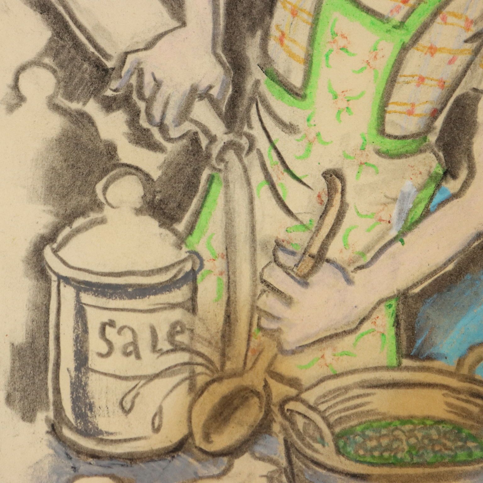 Modern Painting Signed Nicola Benois Man In The Kitchen XX Century photo 380.0