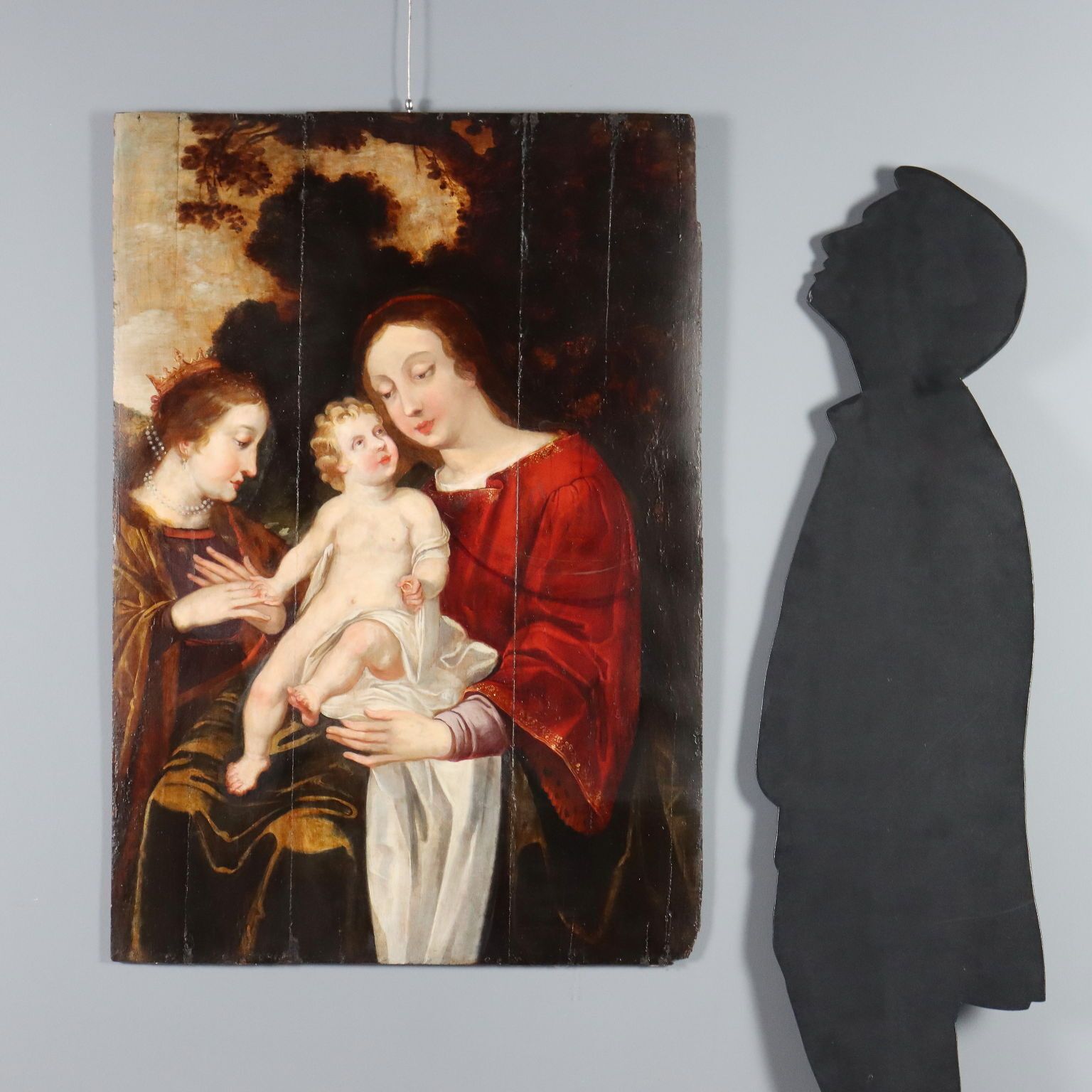 Antique Painting The Mystical Marriage Of St. Catherine XVI Century photo furniture