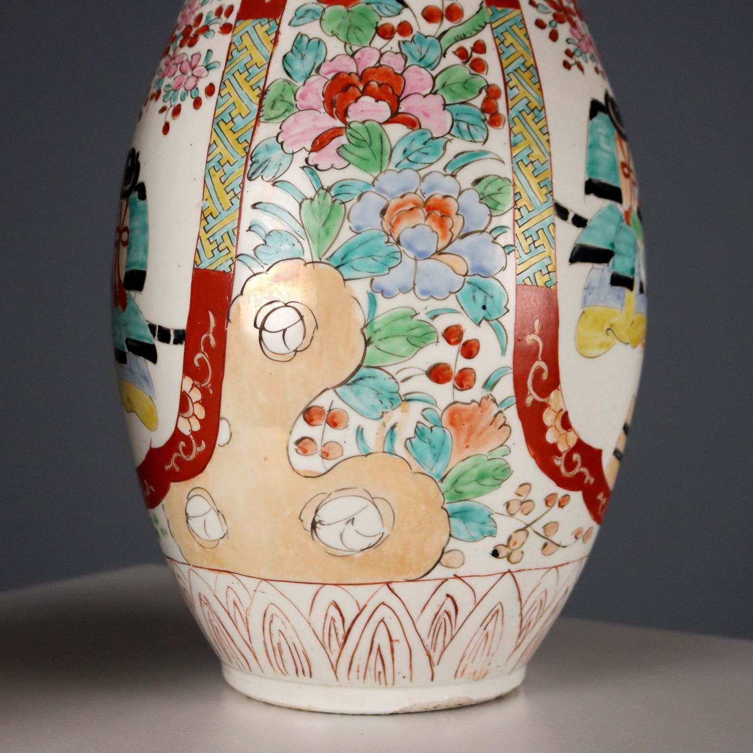 Antique Vases Porcelain Trumpet Shaped Japan Taisho 1910 1920 photo buy