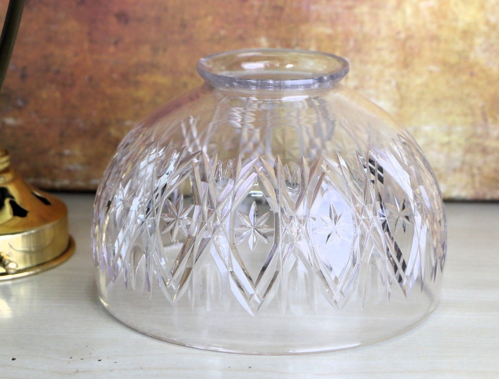 photo furniture Ceiling Light Antique Cut Glass Pendant Shade Glass Bowl Multi Cut Rewired