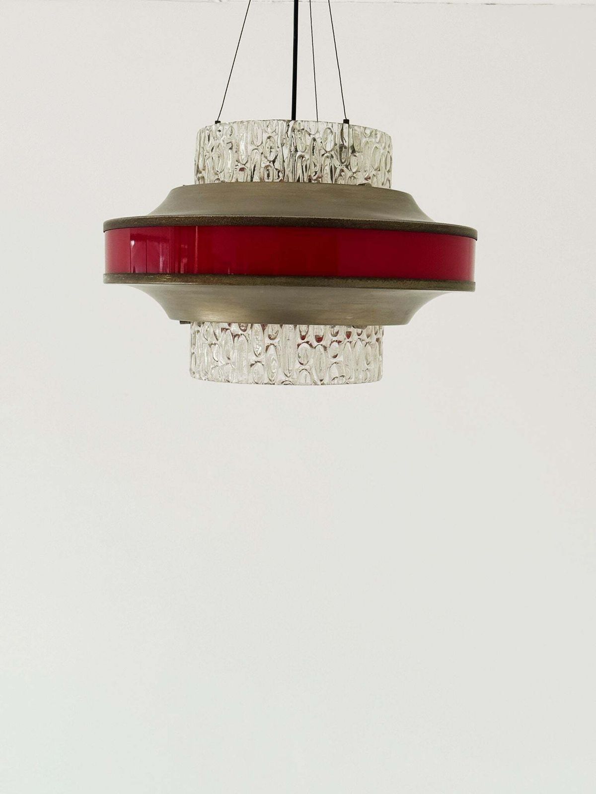 Glass And Aluminum Chandelier, 1960s