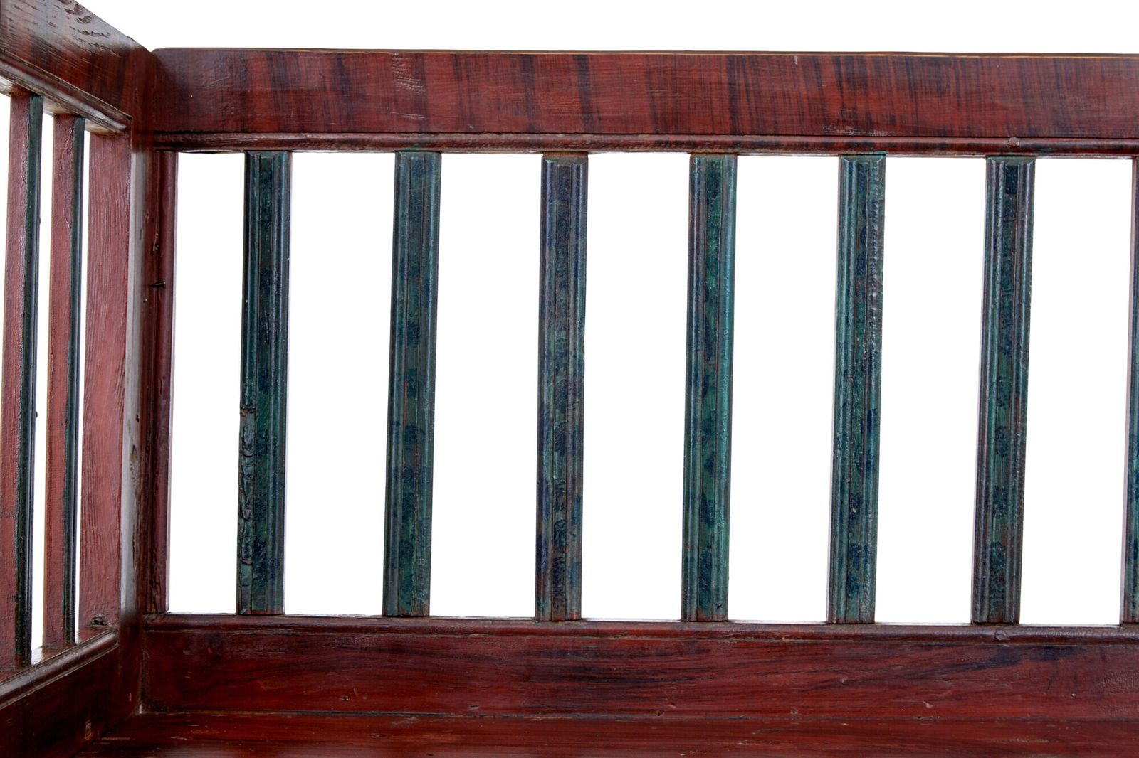 Mid 19th Century Rustic Swedish Hand Painted Pine Bench photo vinterior