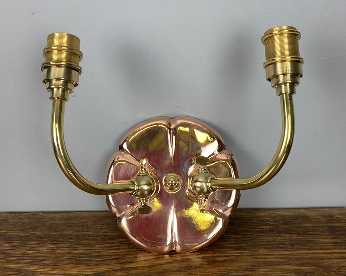 Ashby Copper Lily Pad Wall Light – Double Arm (43087)