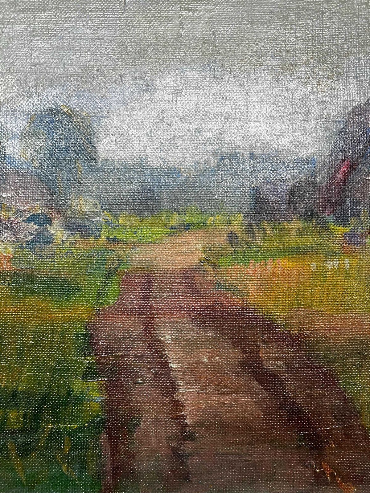 Bohuslän Landscape, 1940s, Swedish Listed Artist Ragnar Falk (1903–1977)  Oil Painting On Canvas Board photo vintage