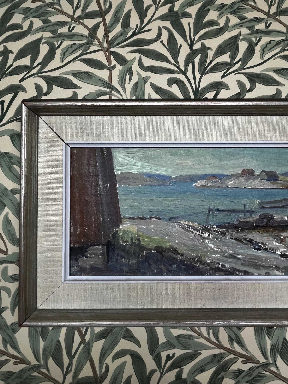 Harbor Scene,  1963,  Swedish Artist Lars Bergman, Oil Painting On Canvas Board photo Art