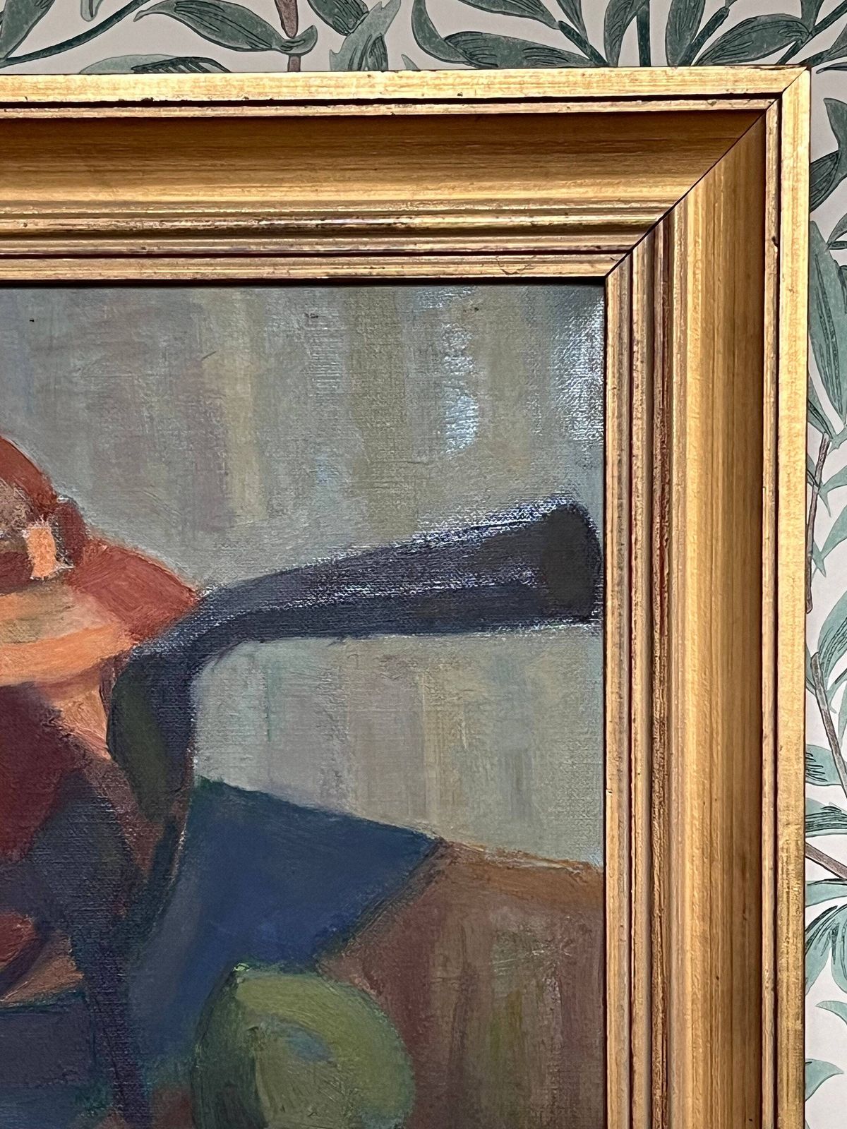 Copper Coffee Pot And Fruit, 1946, Swedish Listed Artist Holger Karlsson Oil Painting On Streched Canvas photo Art