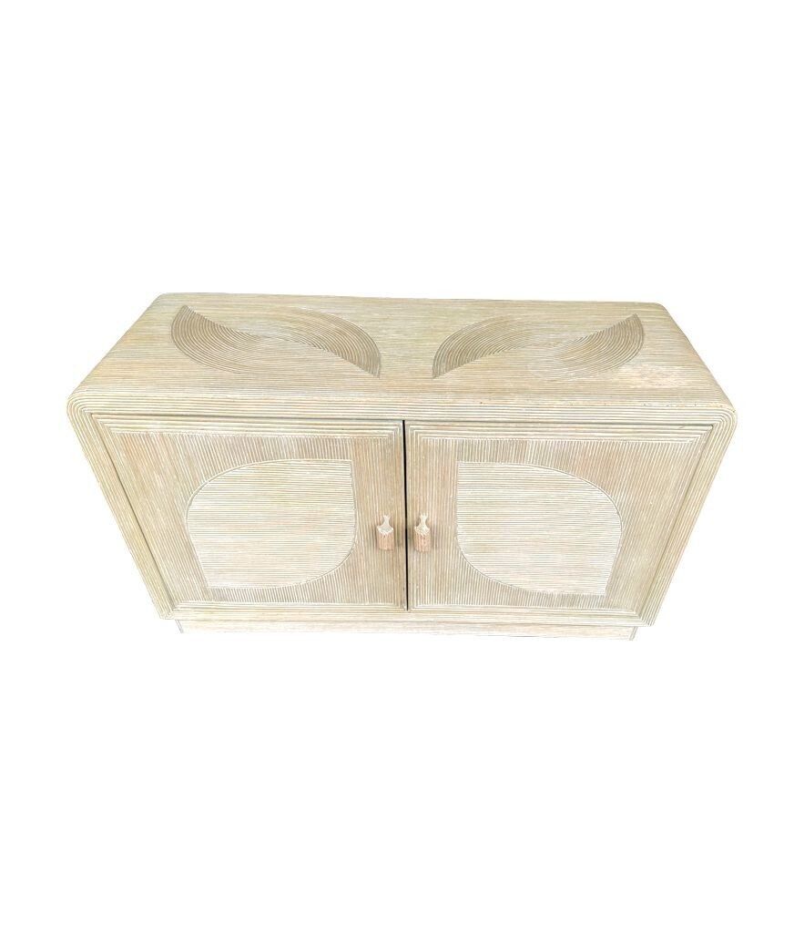 An Italian 1970s Pencil Reed Bamboo, Two Doors, Cabinet By Vivai Del Sud photo vinterior