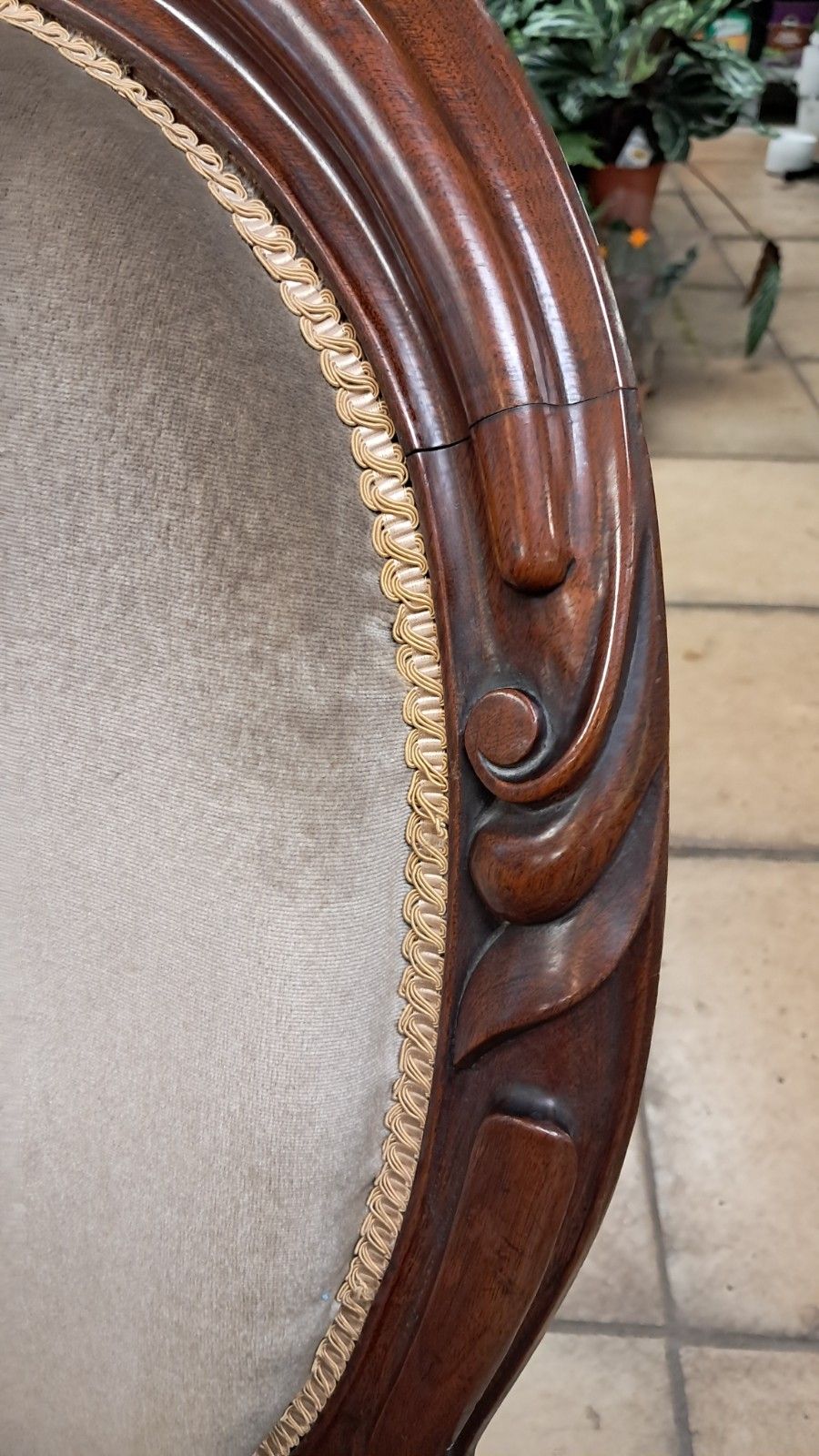 Victorian Mahogany Parlour Armchair Upholstered In Grey Velvet With Castors photo vintage