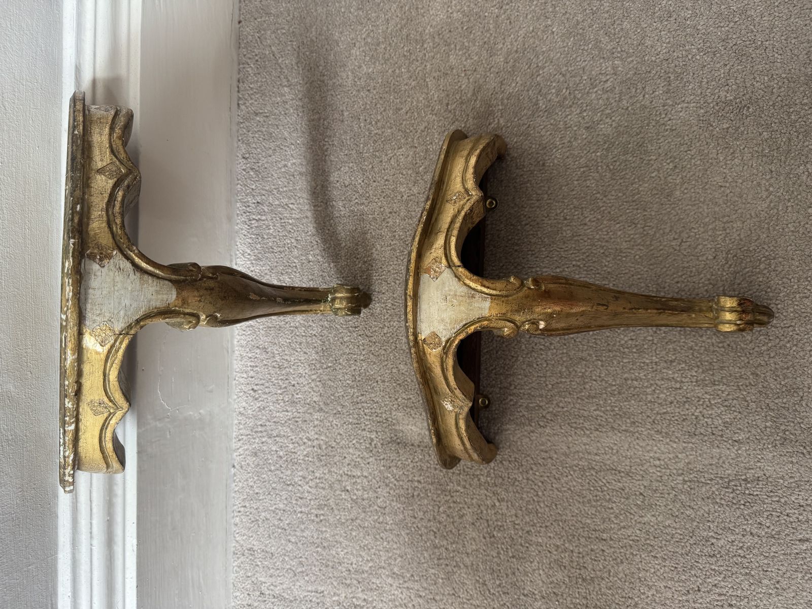 Pair Of Vintage Florentine Giltwood Brackets photo furniture