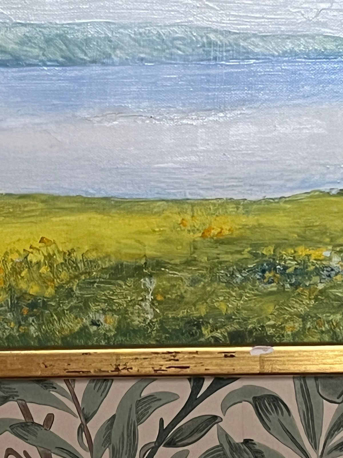 Seaside Meadow, 1977, Swedish Artist Stig Petrone, Oil Painting On Board photo Art