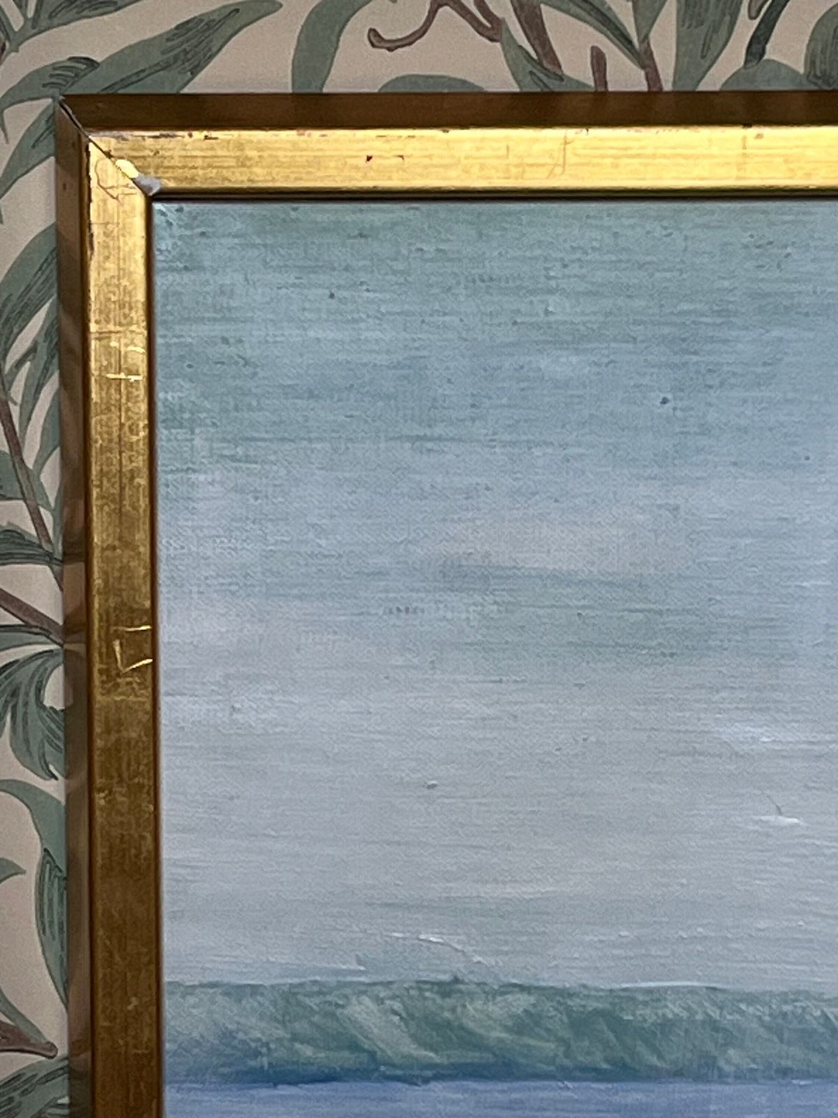 Seaside Meadow, 1977, Swedish Artist Stig Petrone, Oil Painting On Board photo vinterior
