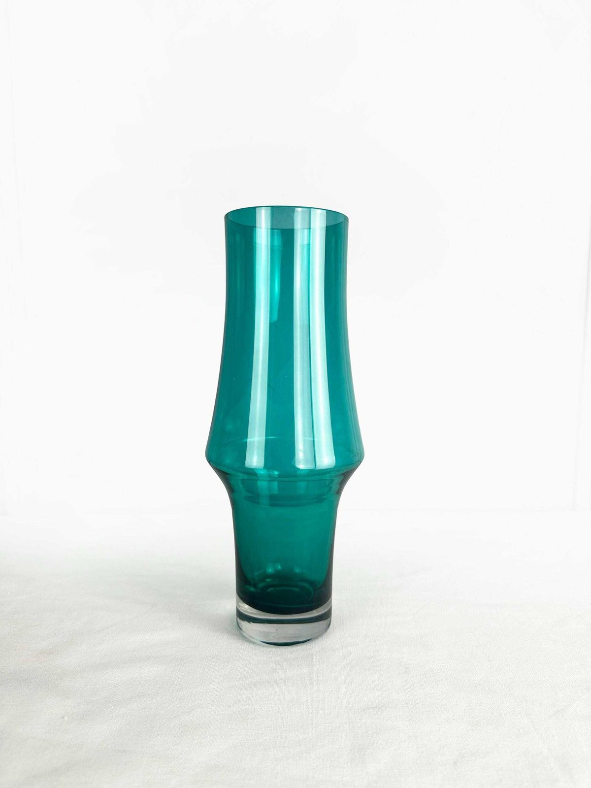 Mid Century Aqua Marine Glass Vase By Aimo Okkolin For Rihimaki, 1960s photo buy